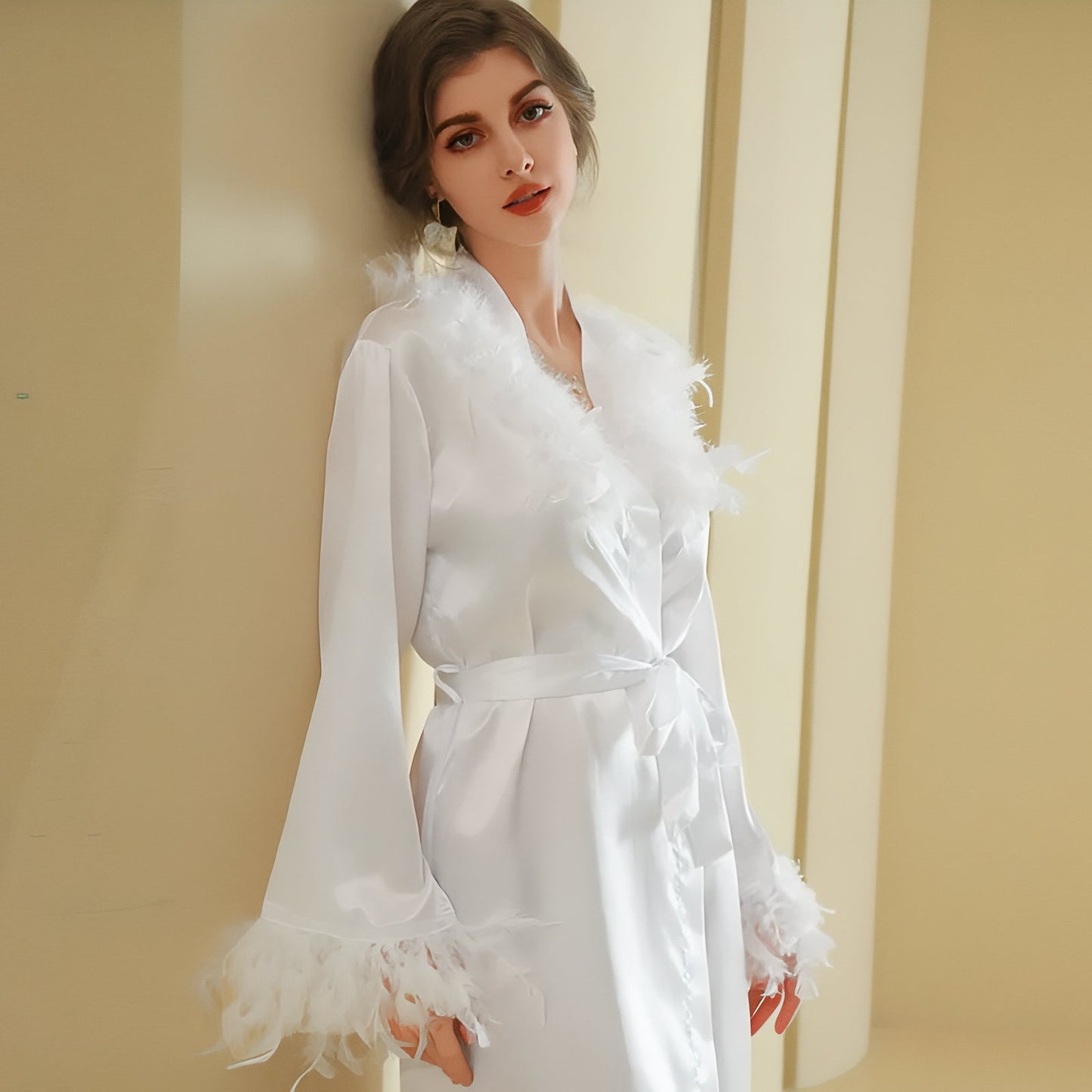 Peignoir Satin Plume