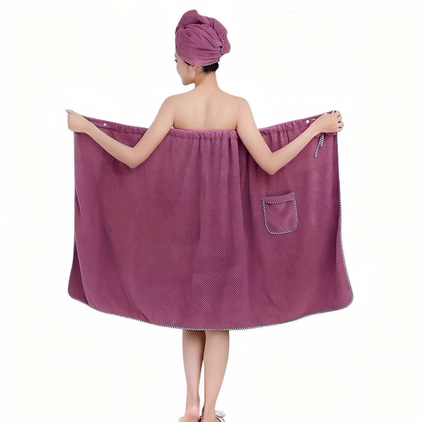 Robe de Bain Eponge Violet Foncé Taille unique - 150x88cm
