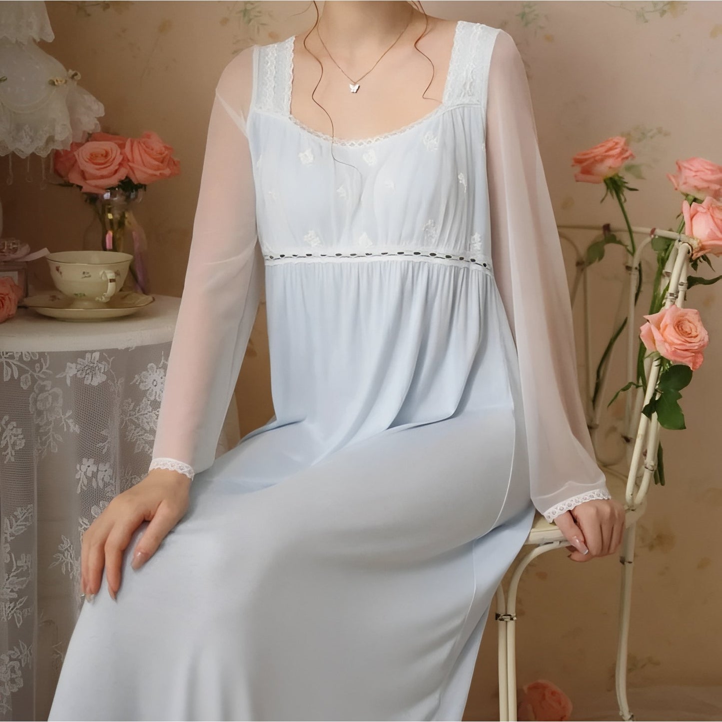 Chemise de Nuit Romantique Victorienne