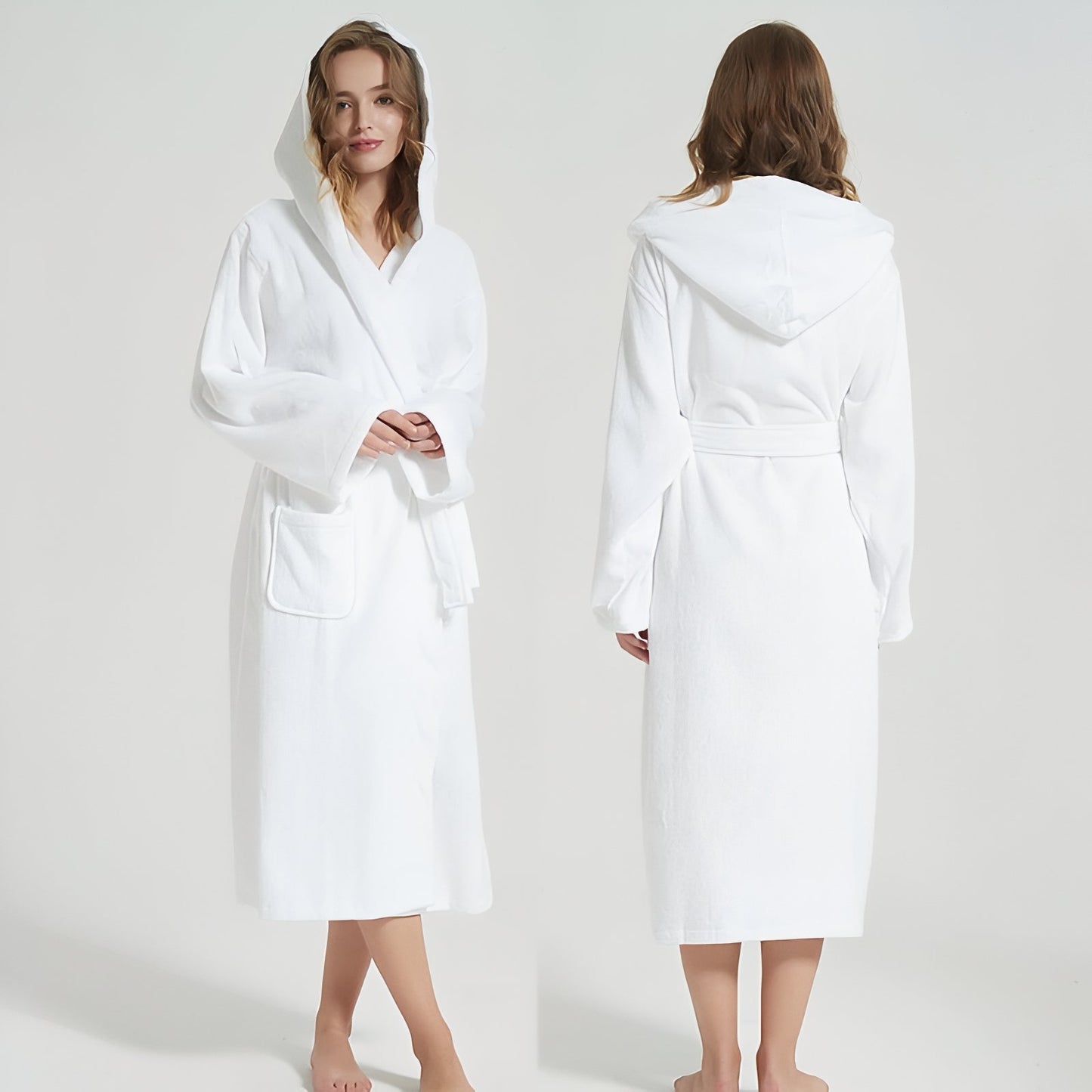 Peignoir Coton Eponge Col Châle Unisexe