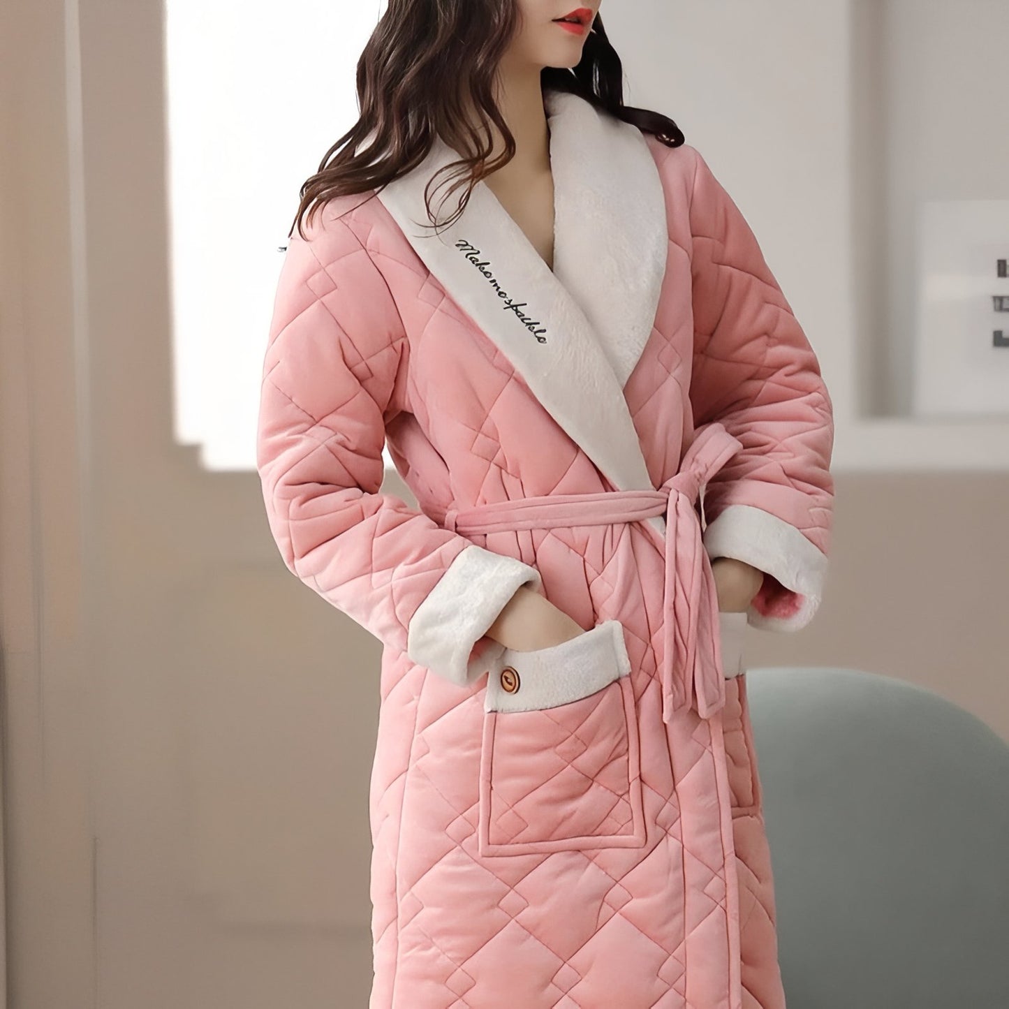 Robe de Chambre Longue Chaude Matelassée pour Femme