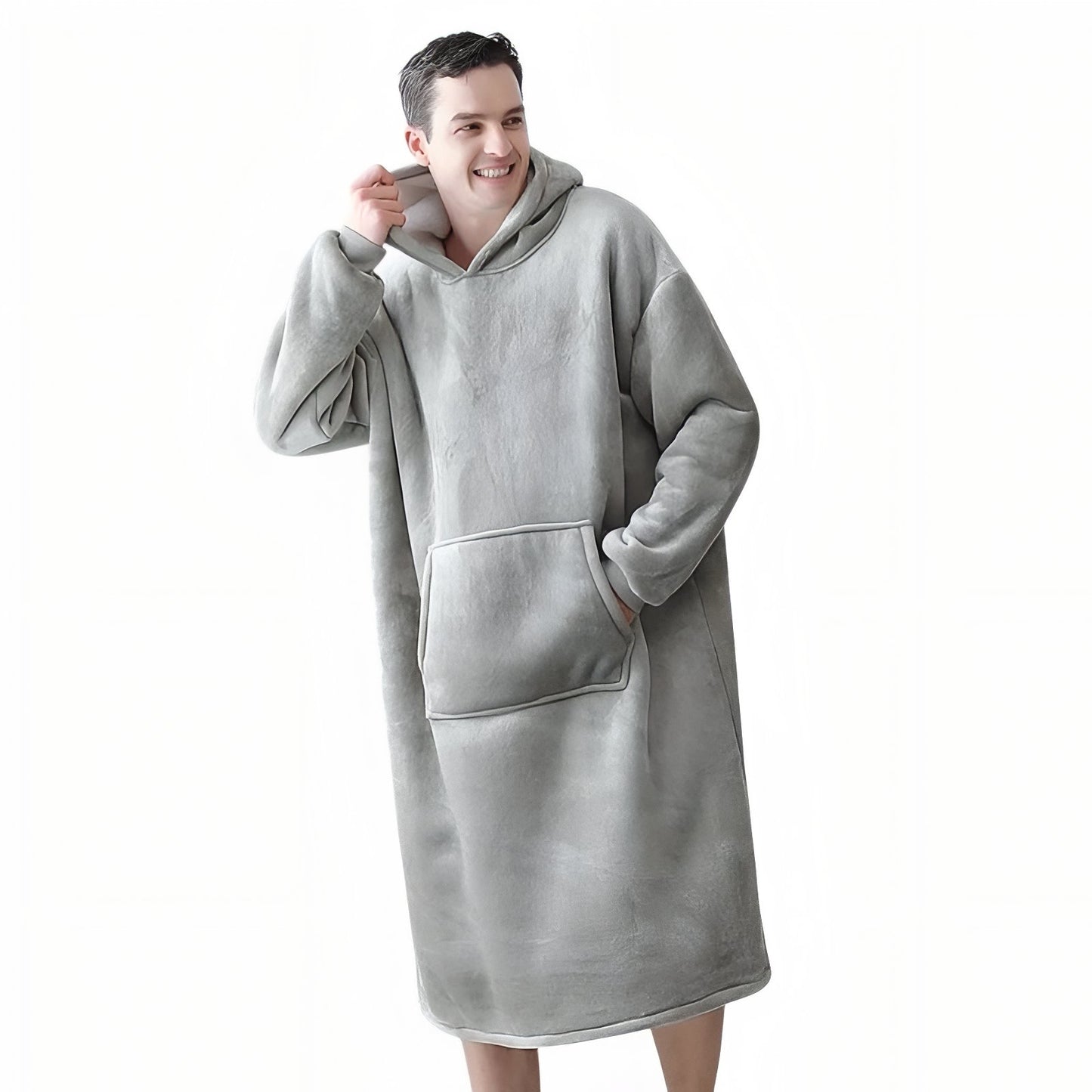 Sweat Plaid Long Gris Clair (Homme) M