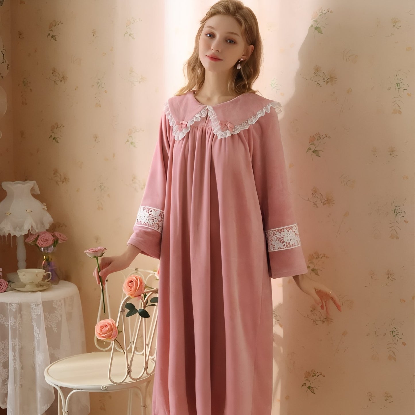 Chemise de Nuit Femme Rose