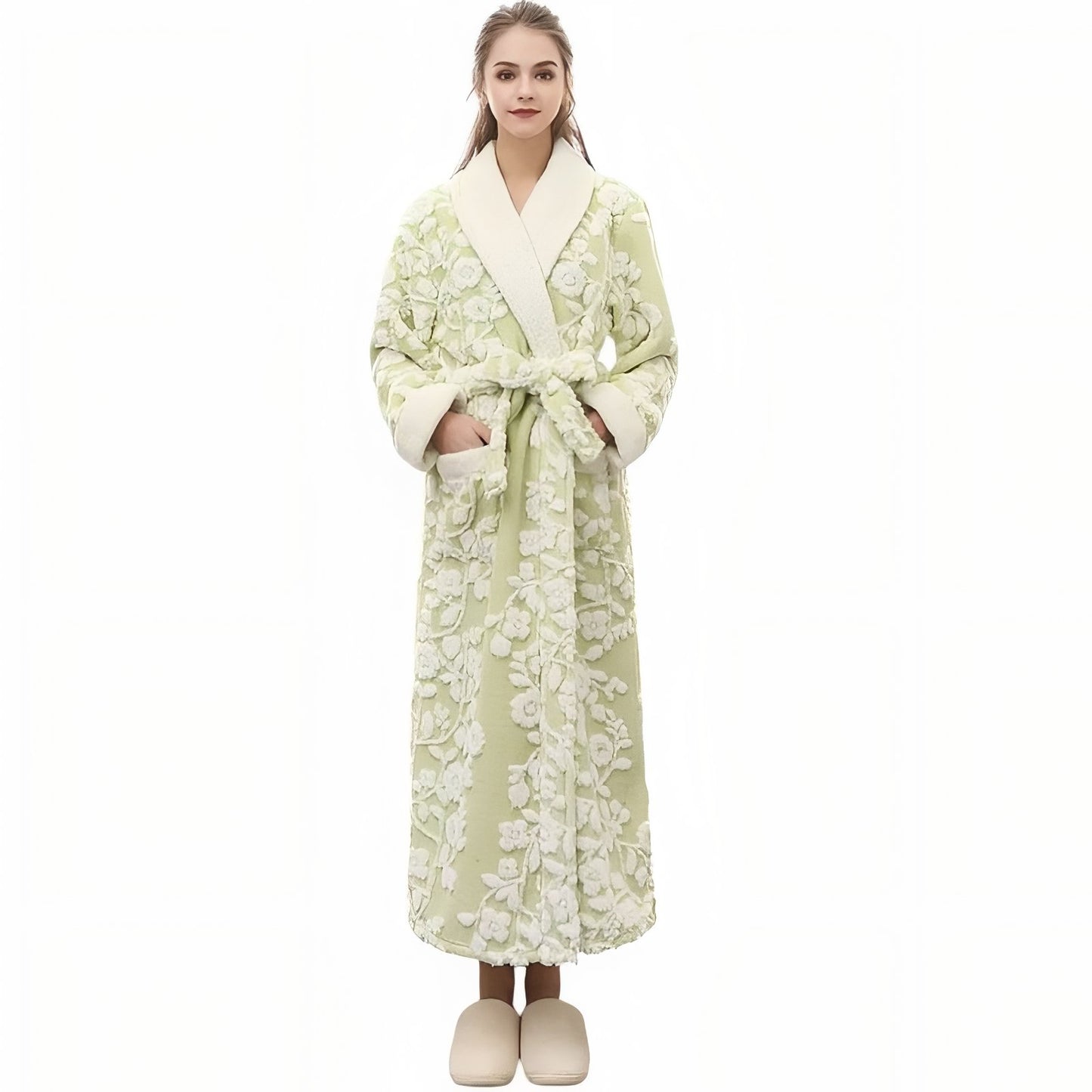 Ensemble Peignoir Couple Vert Pâle (Femme) M