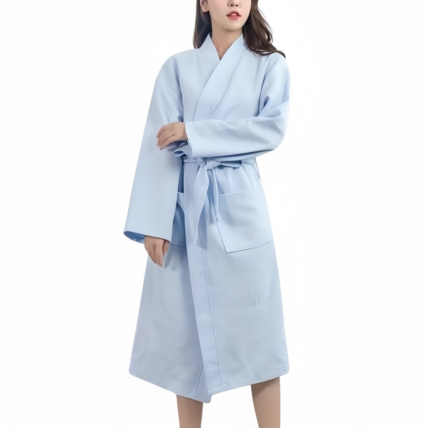 Peignoir Blanc Personnalisé Bleu Clair Taille Unique