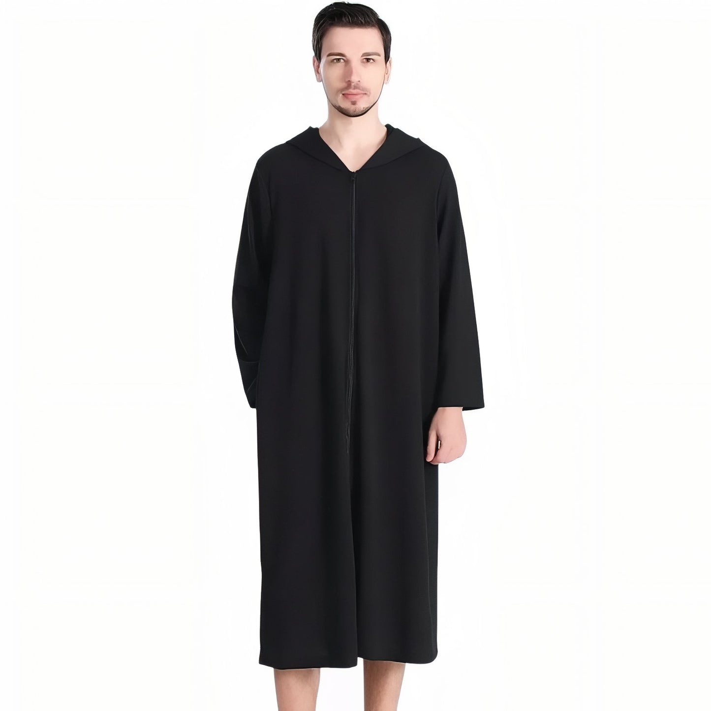 Peignoir Robe de Chambre Zippé Noir (Homme) M