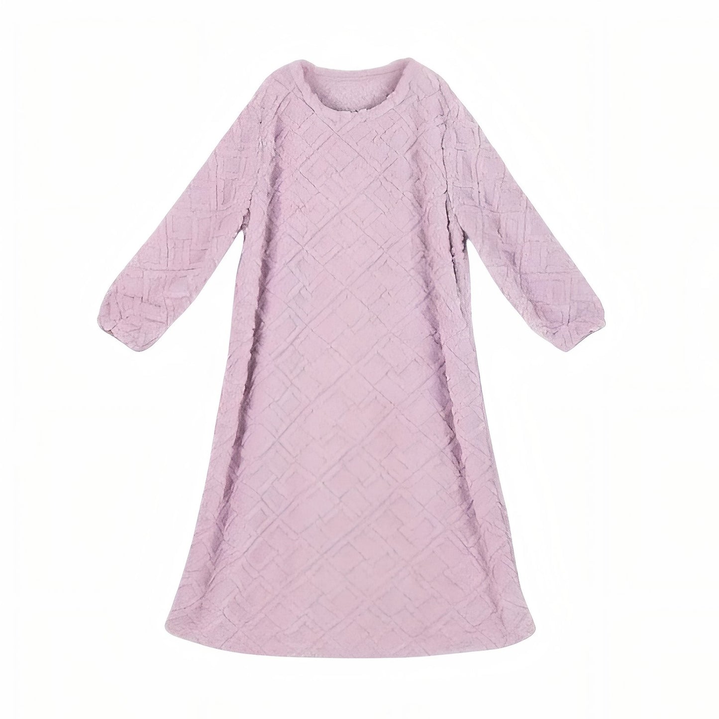 Chemise de Nuit Polaire Femme Grande Taille Violet Clair 1XL