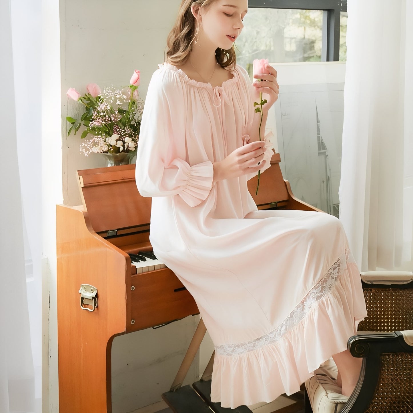 Chemise de Nuit Longue Elégante