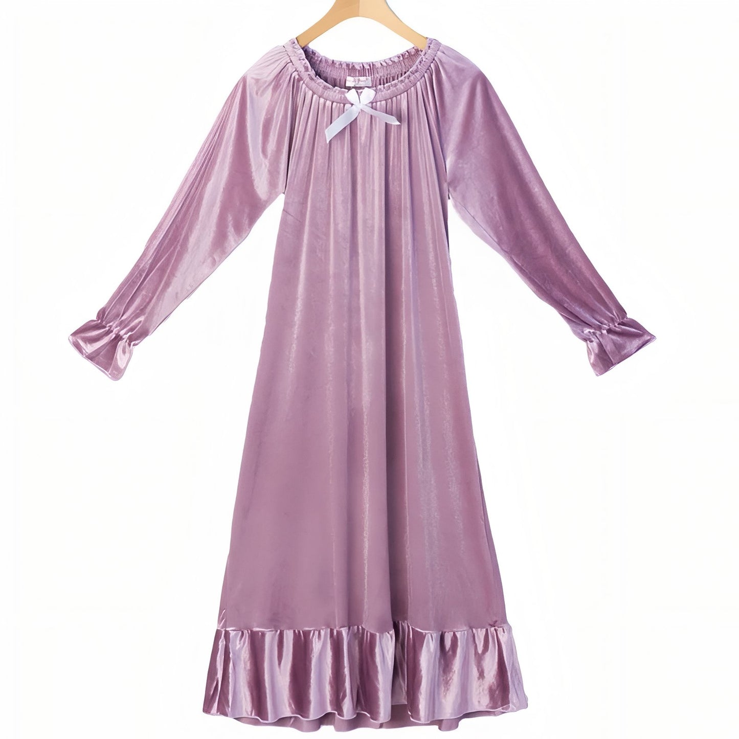 Robe de Nuit Romantique Violet Pâle M