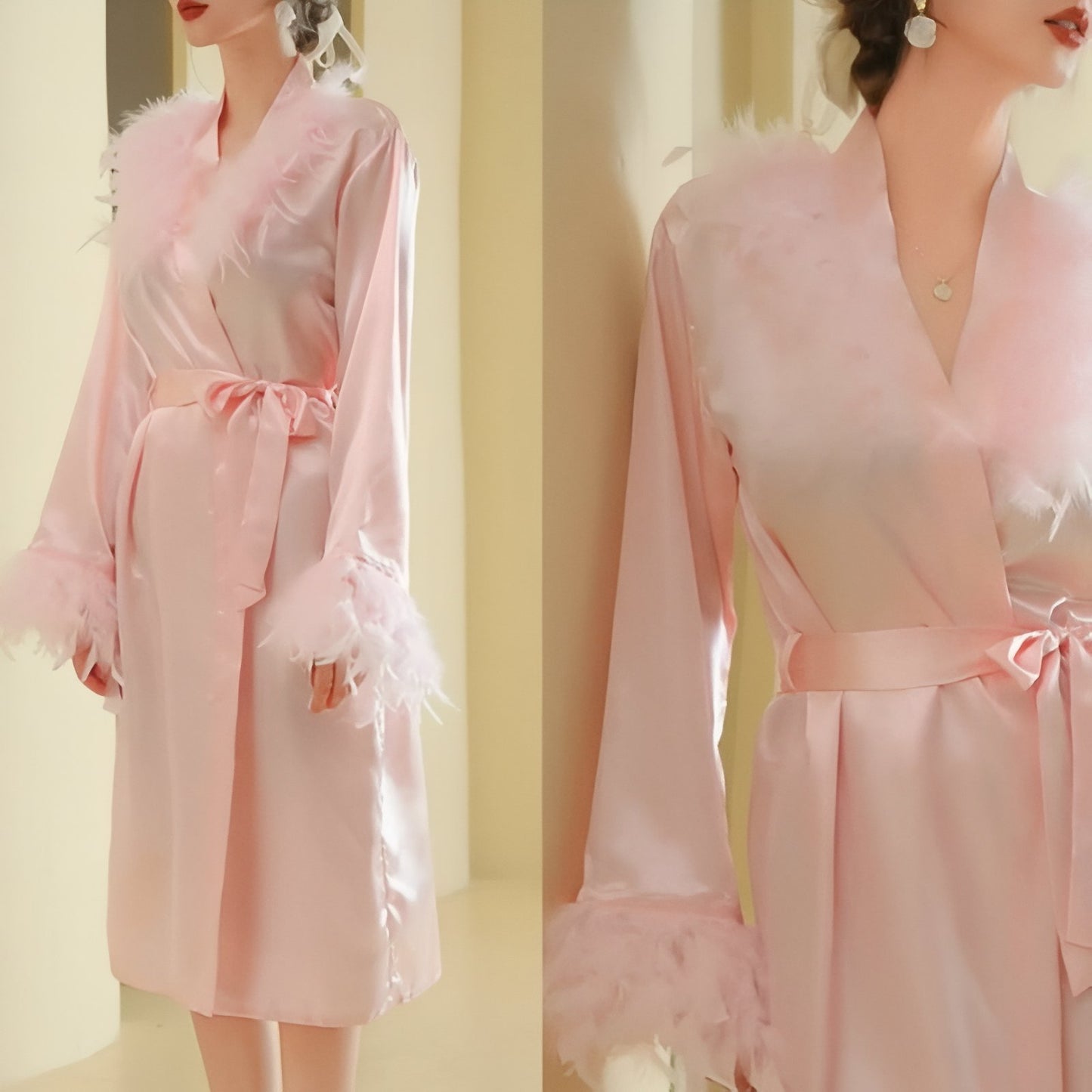 Peignoir Satin Plume