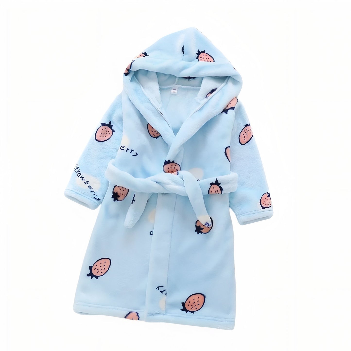 Peignoir de Bain Animaux Enfant Bleu et Fraises 2-3 ans