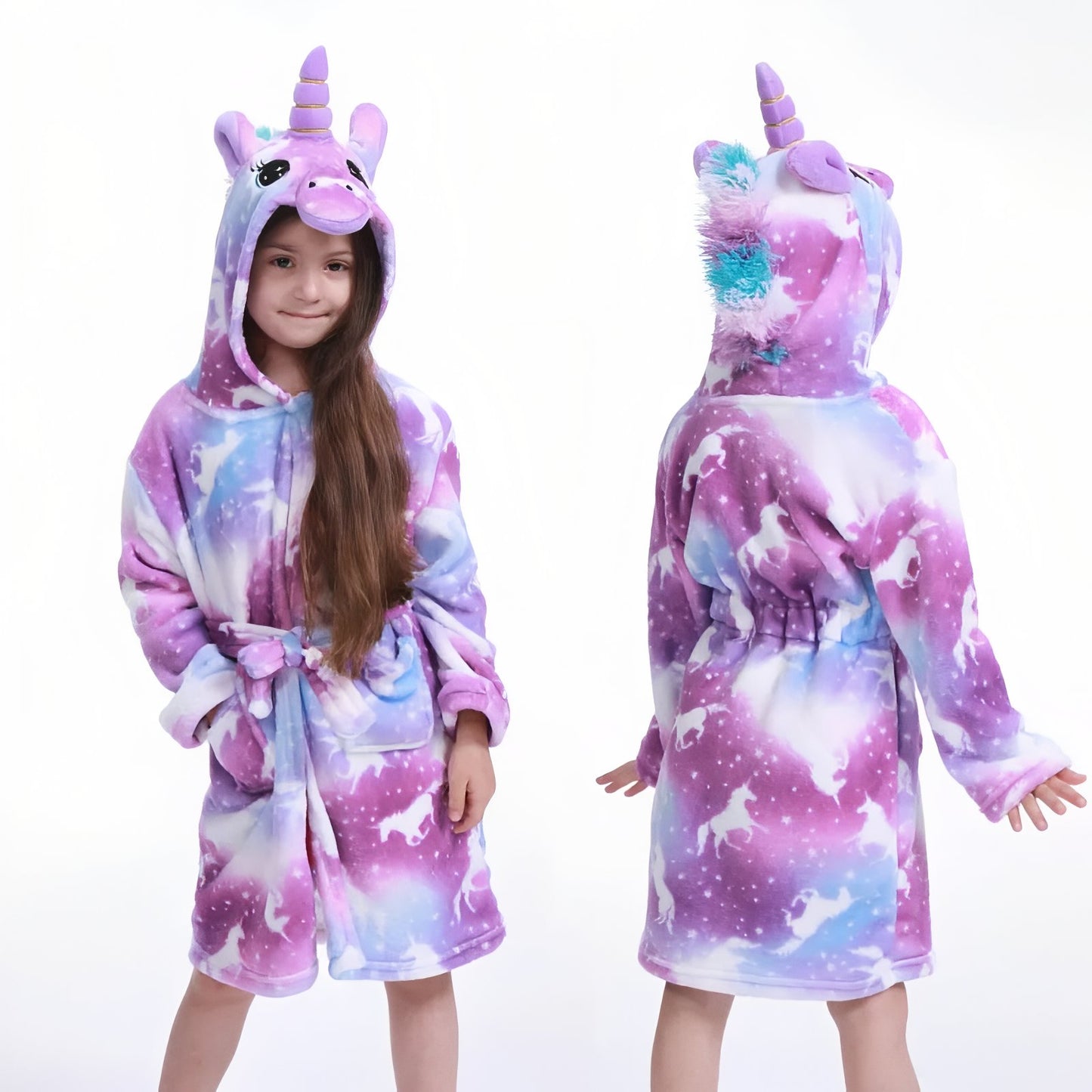 Peignoir Fille Licorne Violet et Bleu 100 cm (2-3ans)