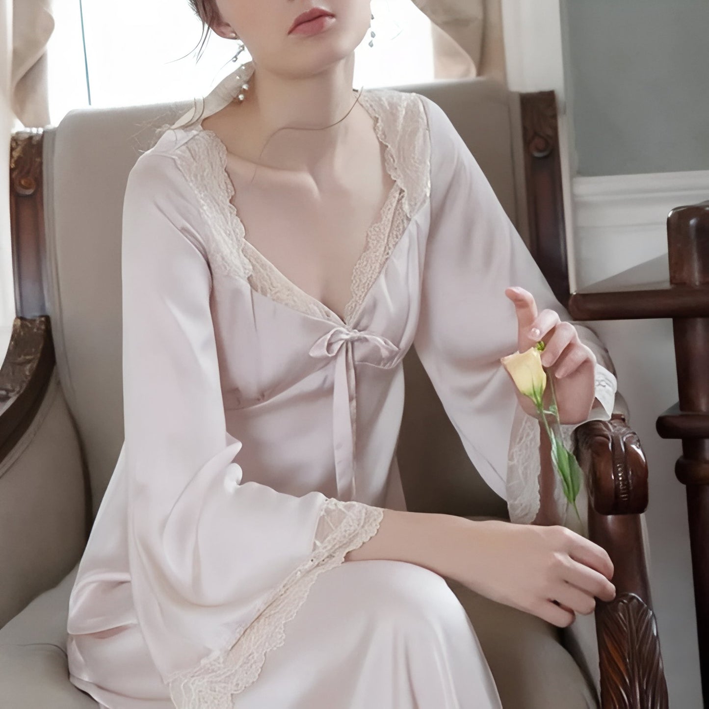Chemise de Nuit Manches Longues Vintage