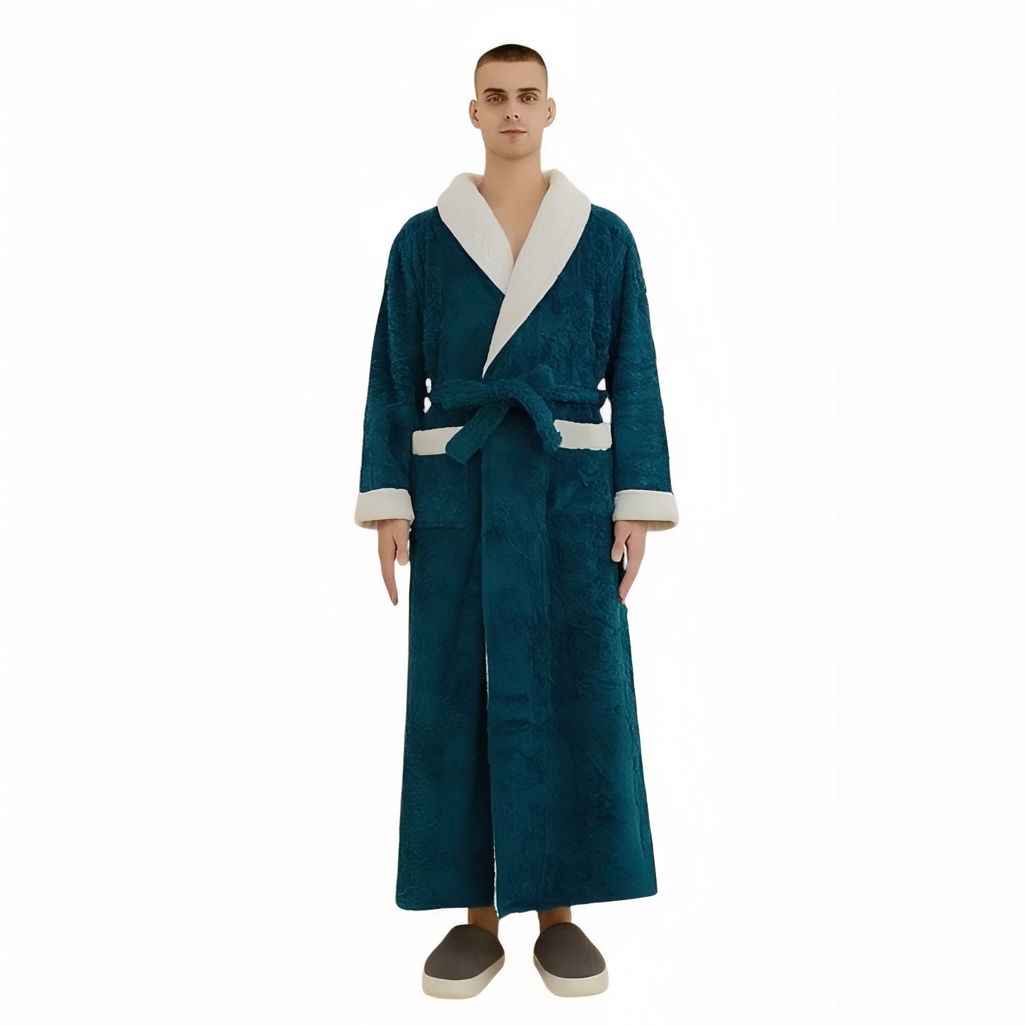 Peignoir Capuche Homme et Femme Assortis Vert Émeraude (Homme) M