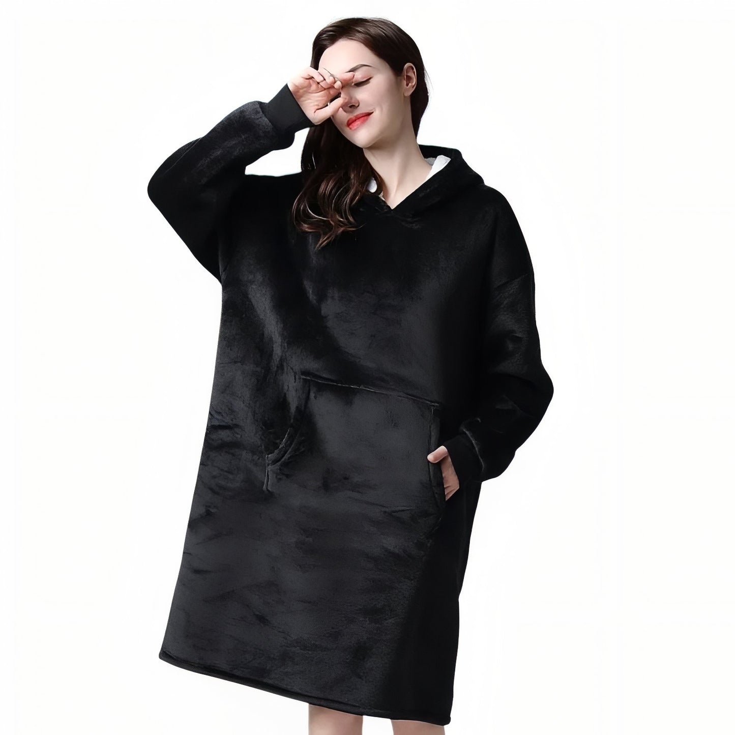 Sweat Plaid Long Noir (Femme) M
