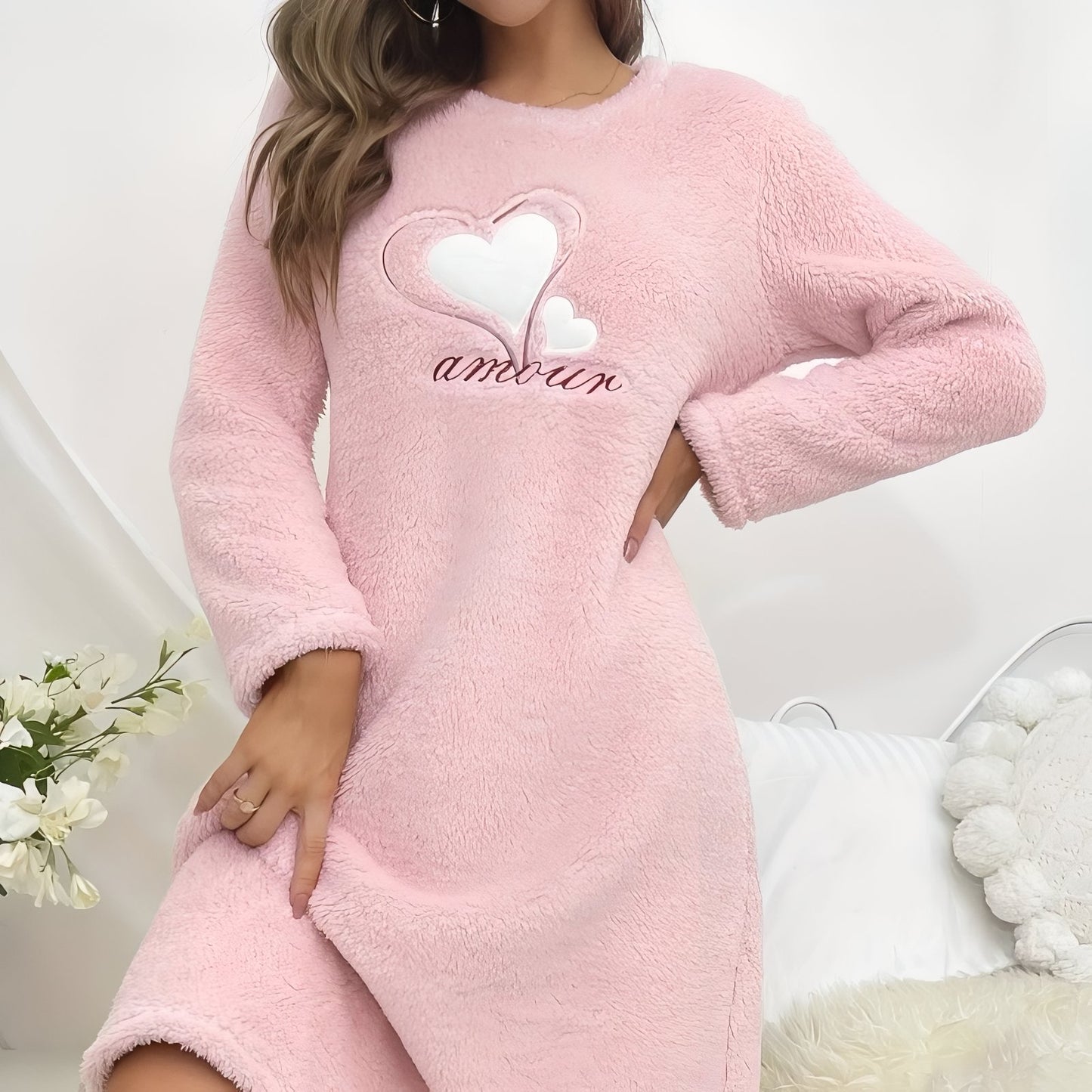 Chemise de Nuit Chaude Polaire