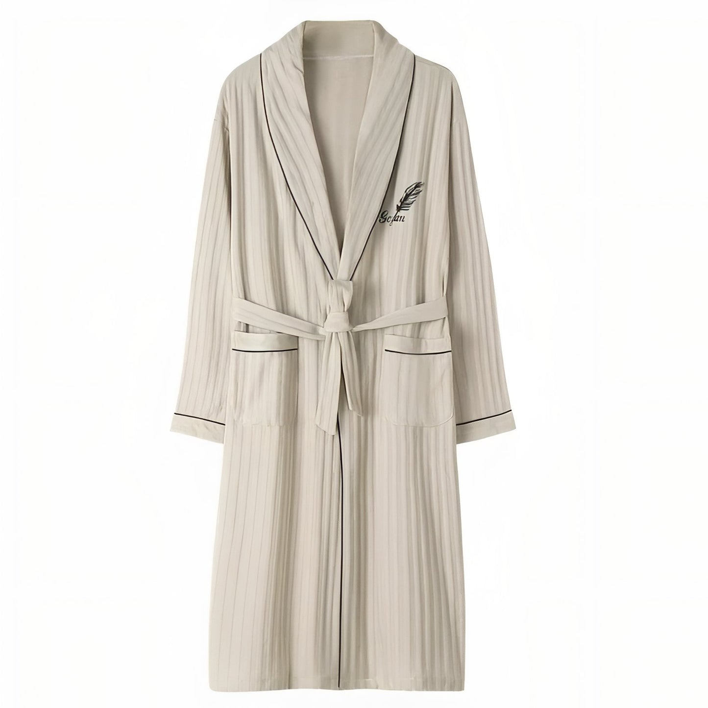 Peignoir Homme Coton Léger Beige Clair L