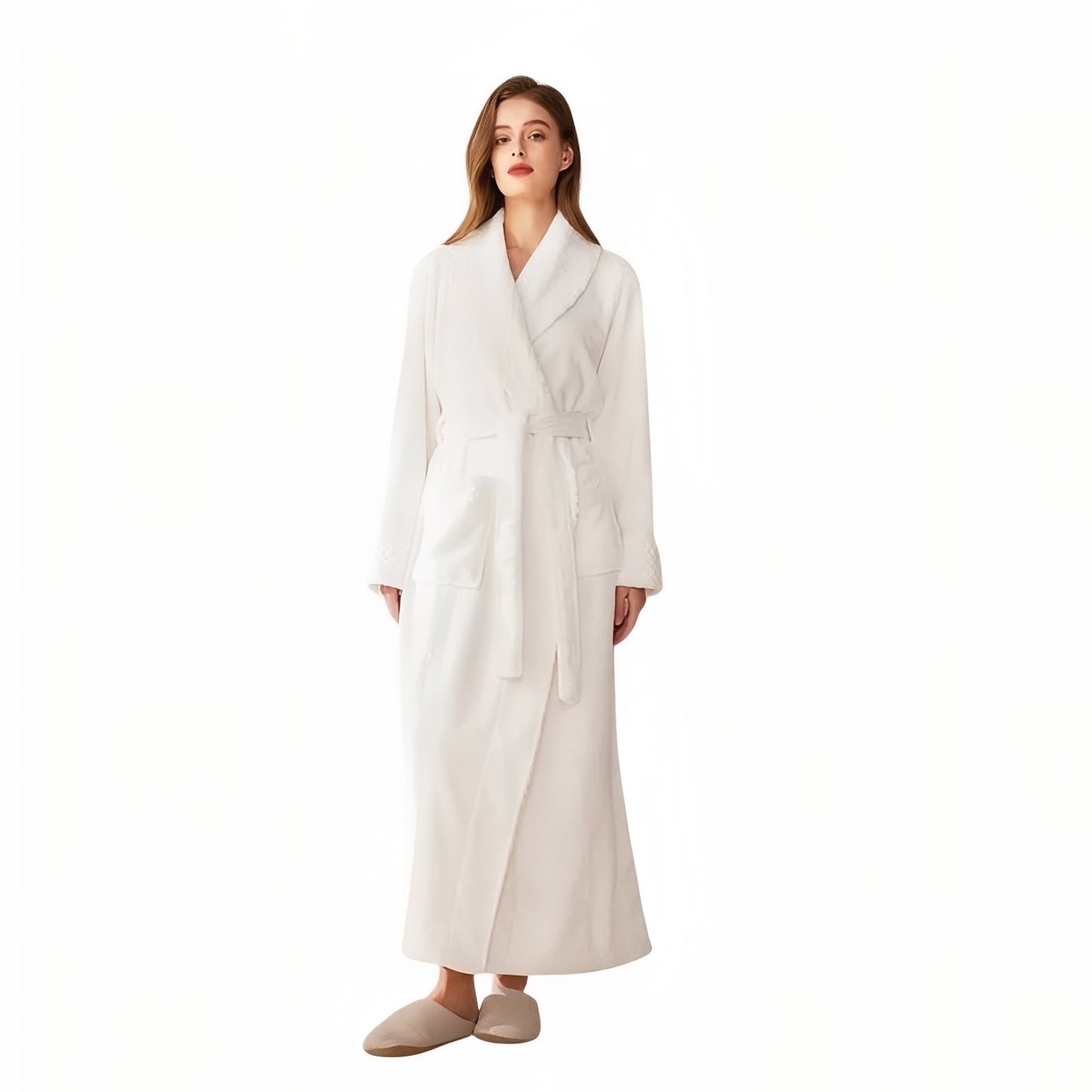 Ensemble Peignoir Couple Blanc (Femme) M