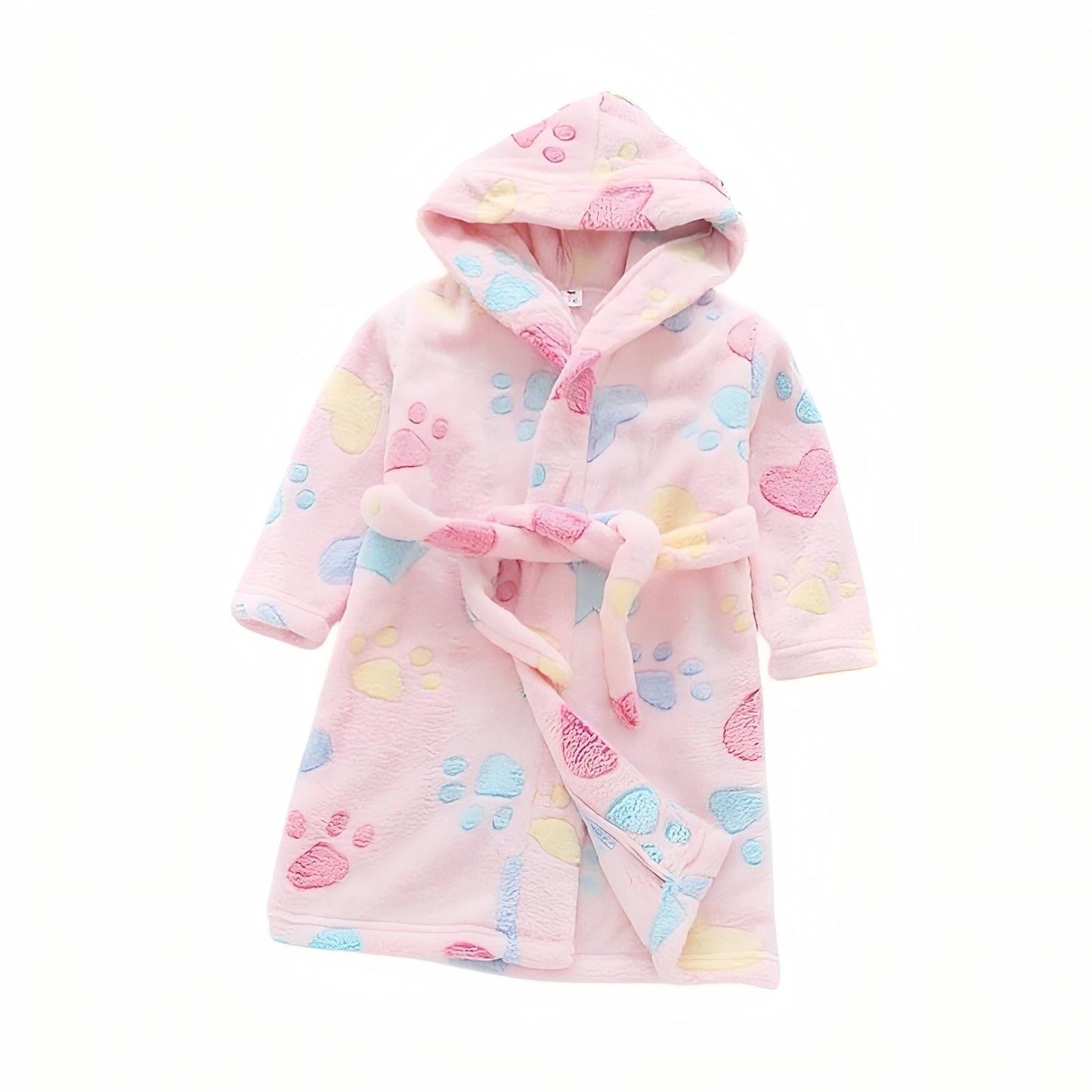 Peignoir Bain Capuche Enfant Rose Pâle et Bleu Ciel 2-3 ans