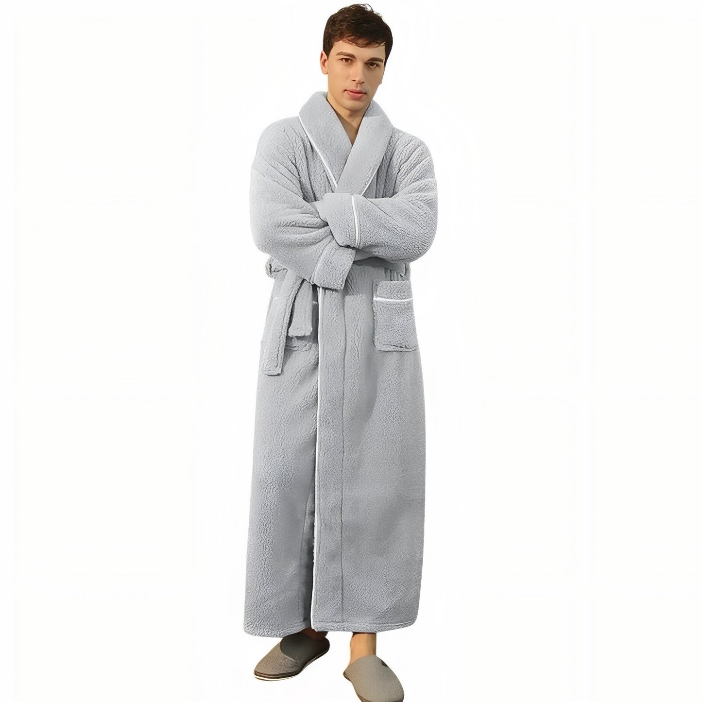 Peignoir Homme et Femme Assortis Gris Clair (Homme) M