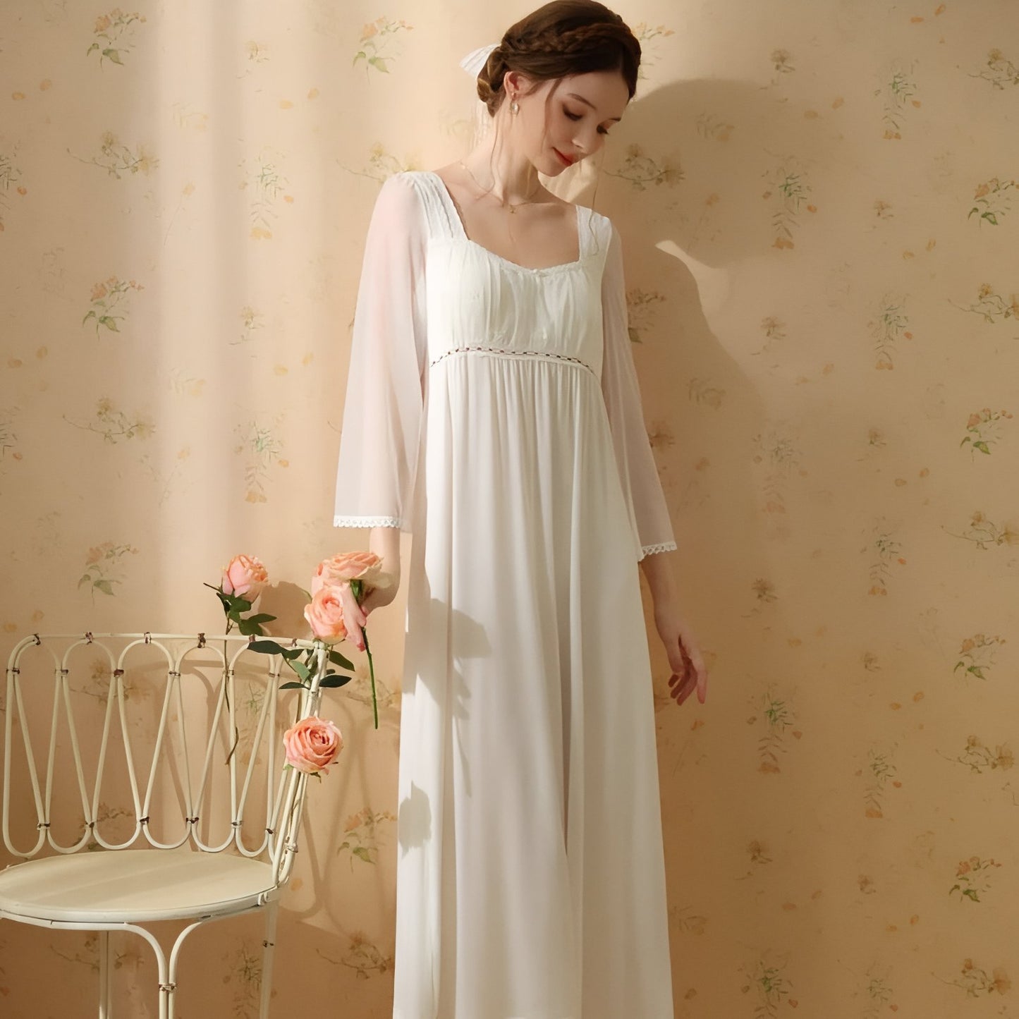 Chemise de Nuit Romantique Victorienne