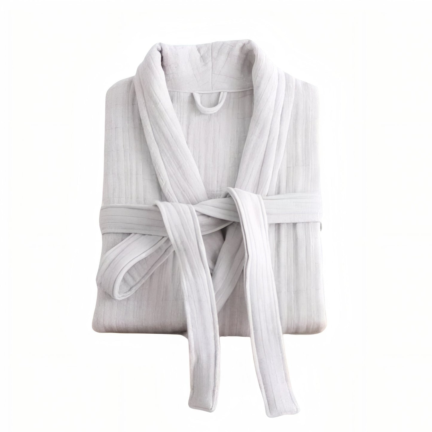 Peignoir Gaze de Coton Femme Gris Clair L