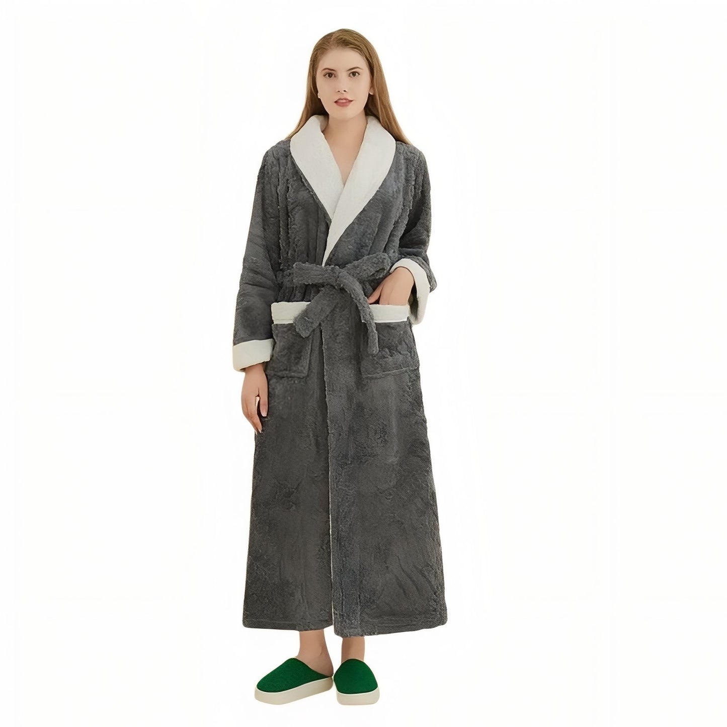 Peignoir Capuche Homme et Femme Assortis Gris Foncé (Femme) M