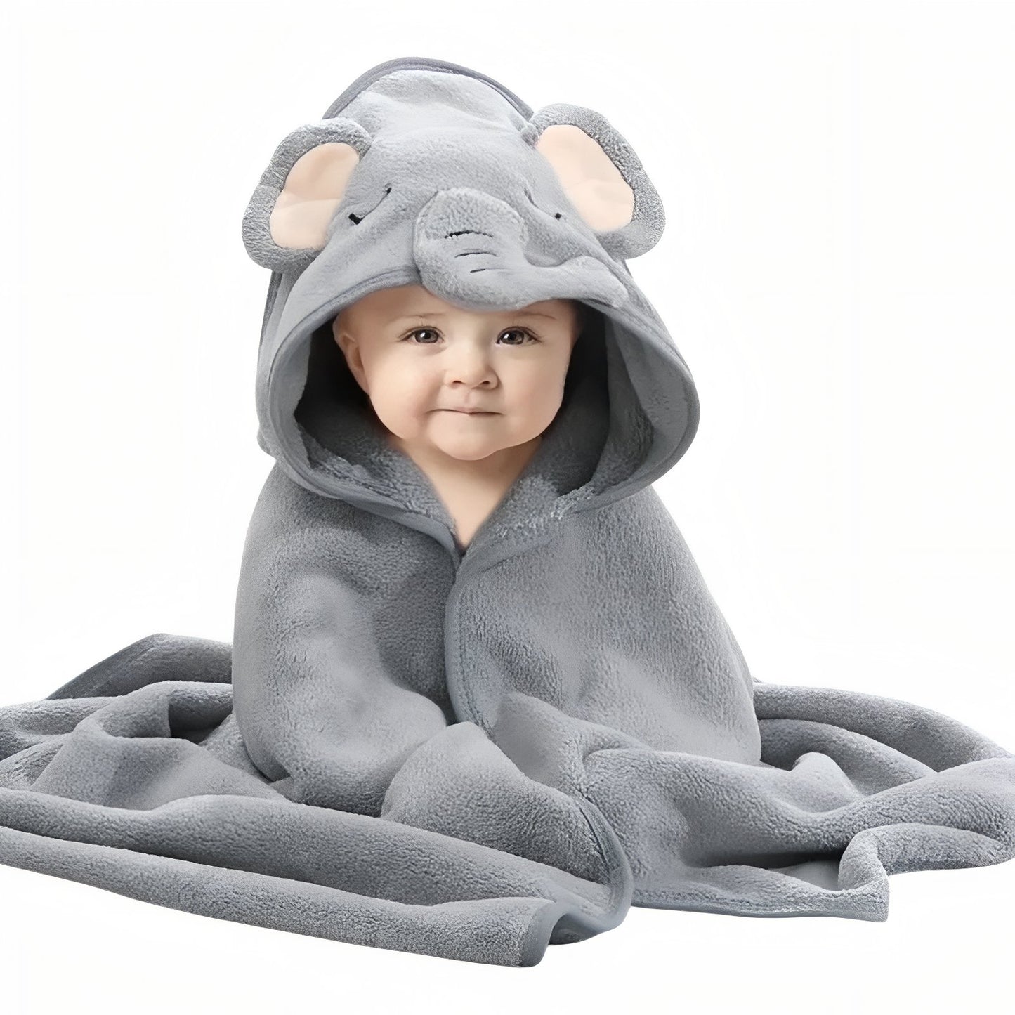 Sortie de Bain avec Capuche Bébé Gris