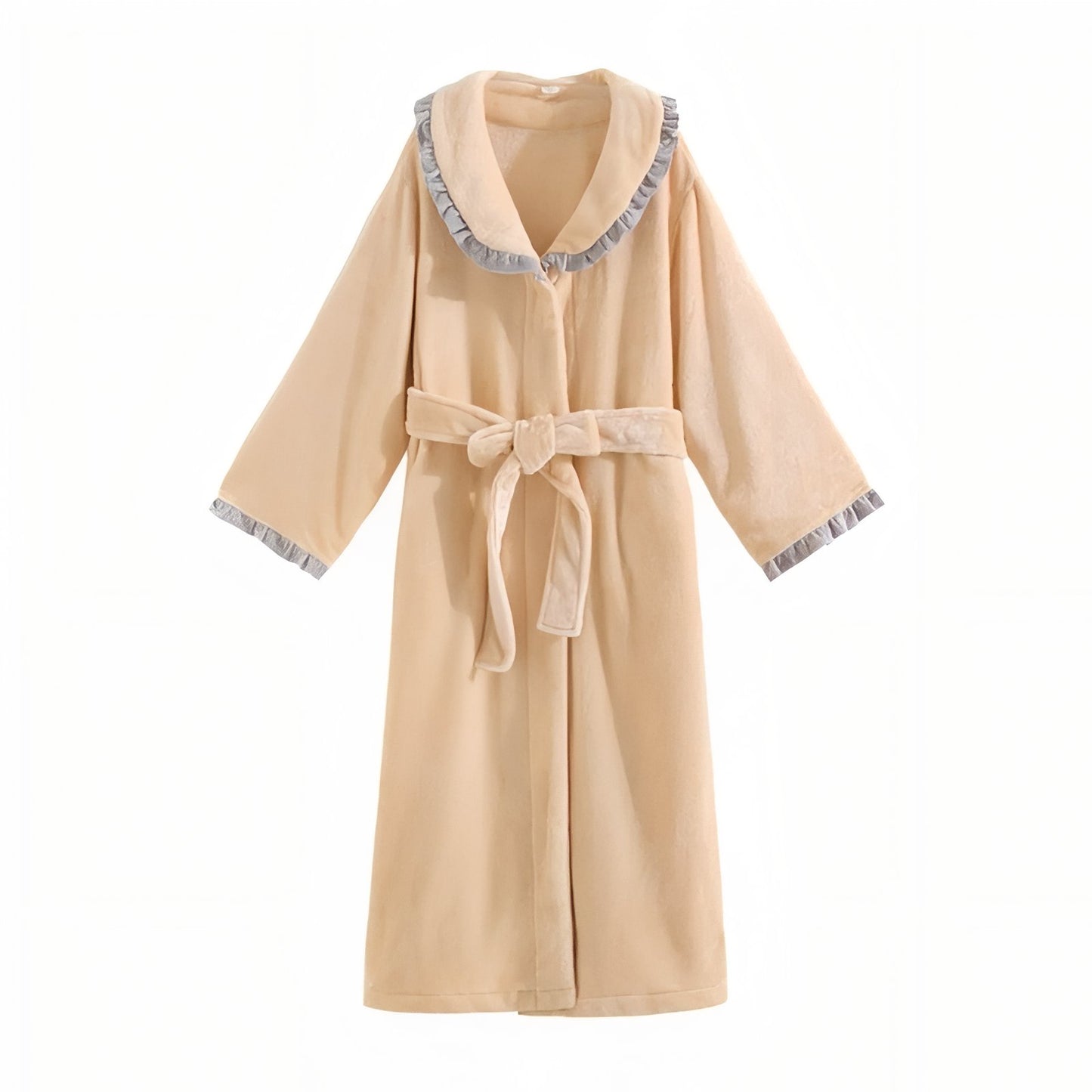 Peignoir Vintage Femme Beige Jaunâtre M