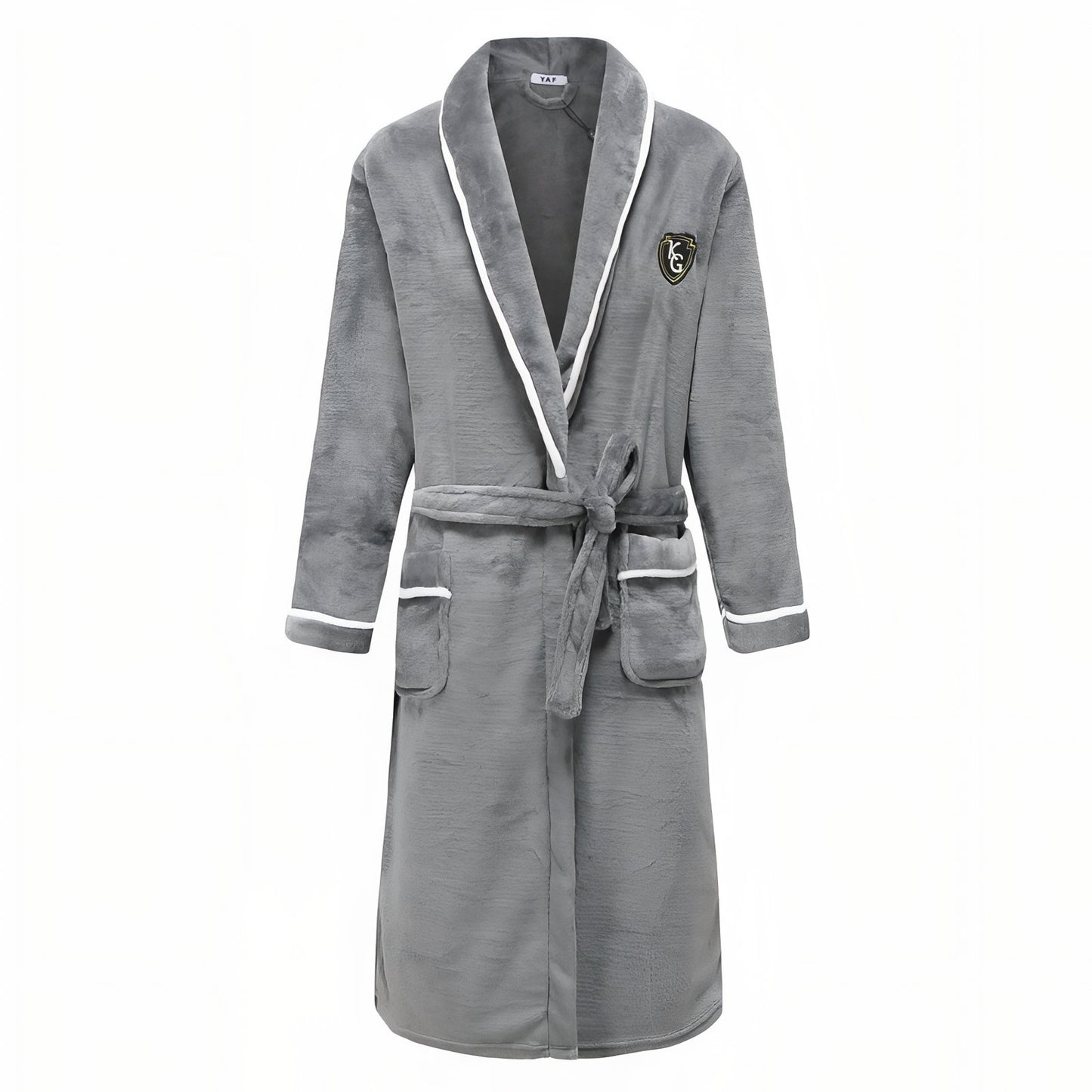 Peignoir Homme Velours Eponge Gris Clair M