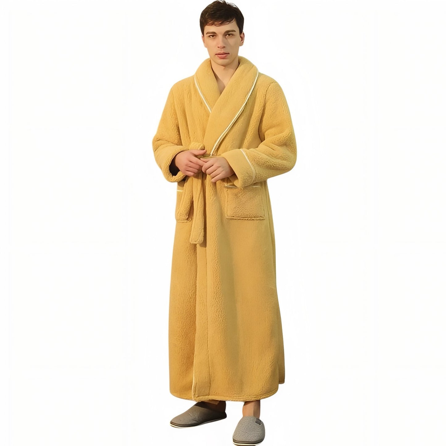 Peignoir Homme et Femme Assortis Jaune Moutarde (Homme) M