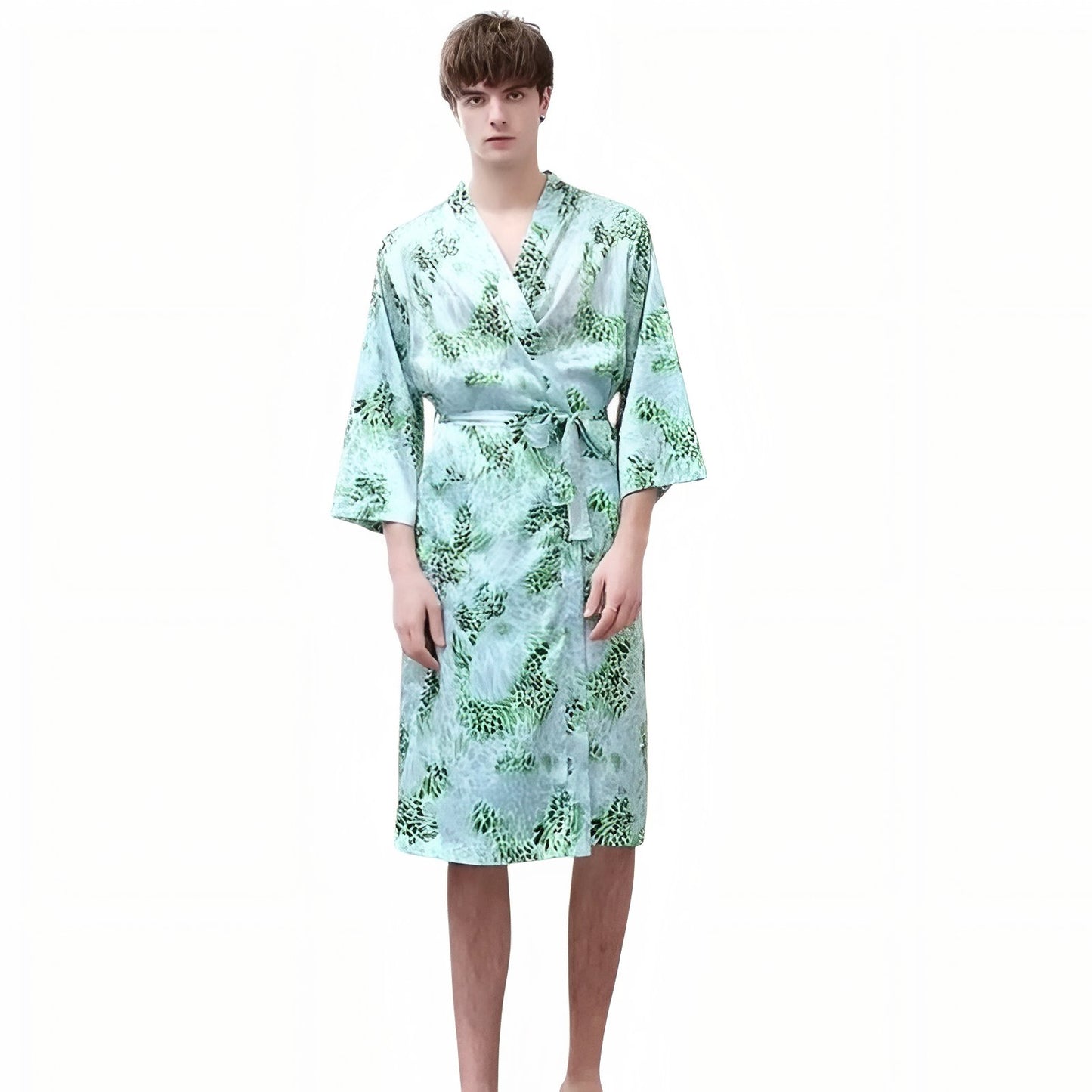 Peignoir Léger Duo Couple Vert Clair (Homme) M