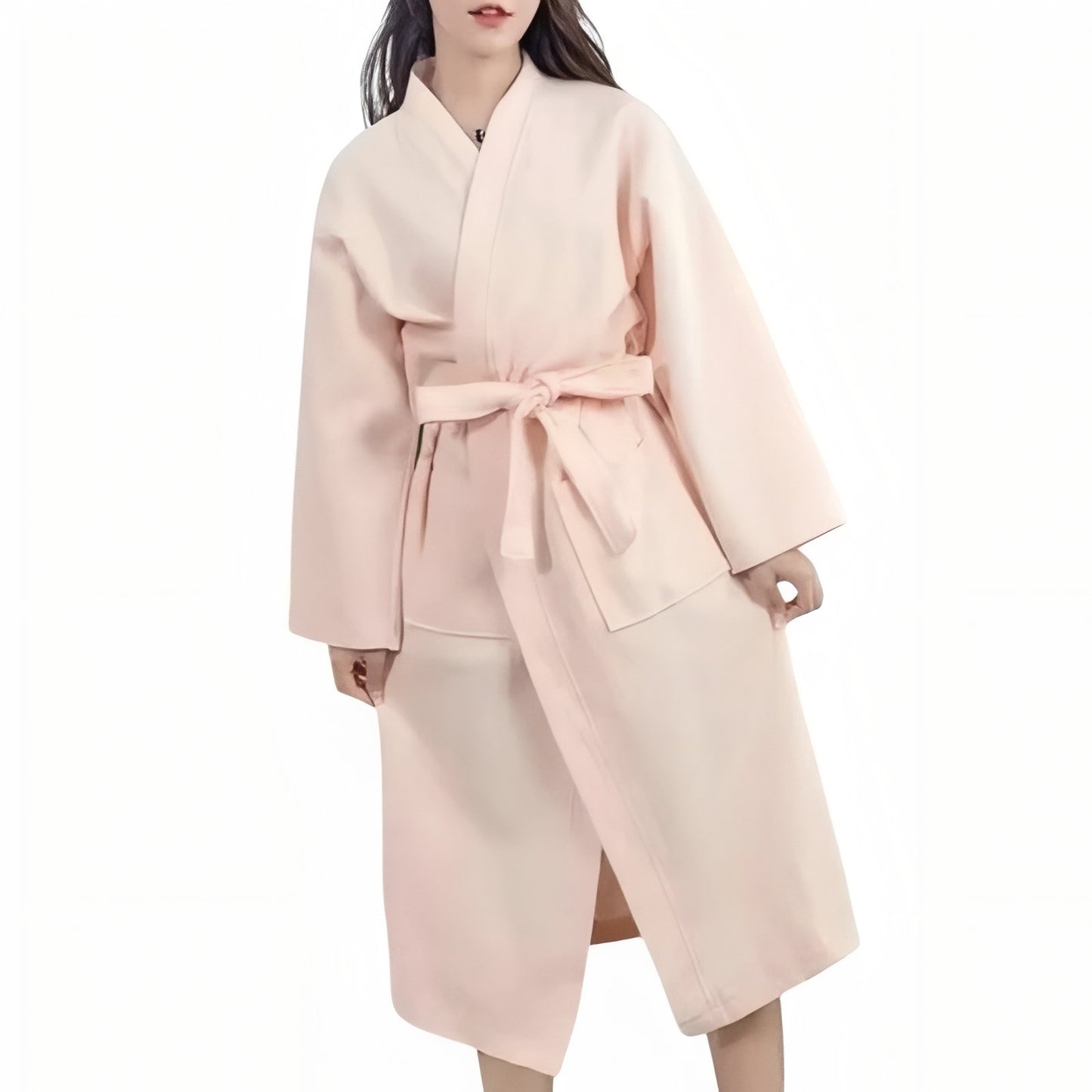 Peignoir Blanc Personnalisé Rose Pâle Taille Unique