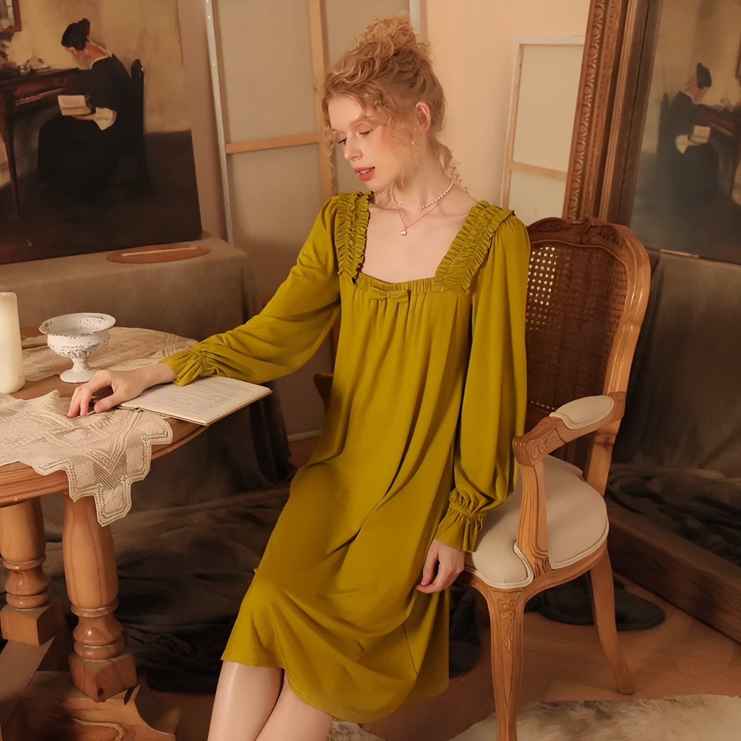 Chemise de Nuit Mi Longue Vintage