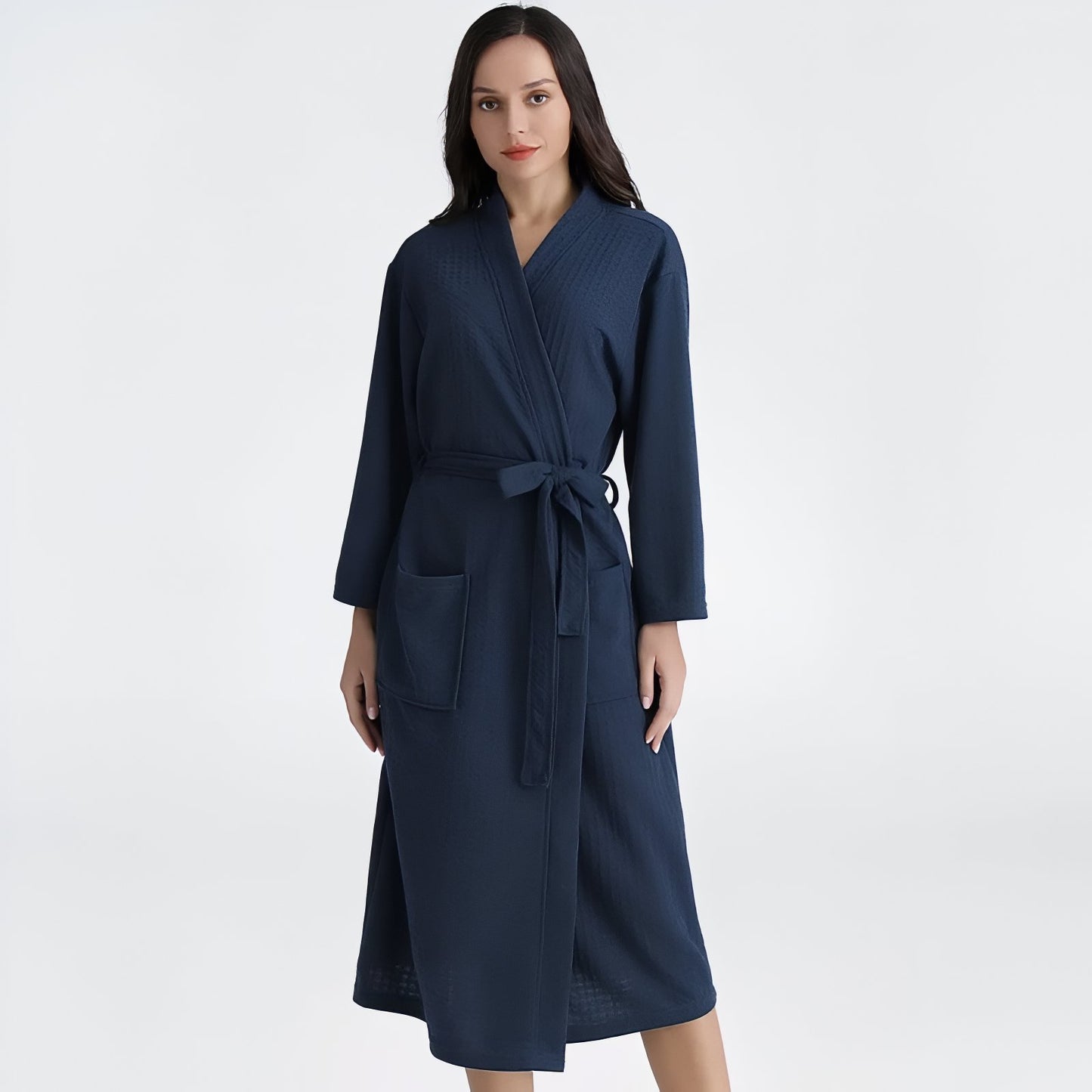 Peignoir Couple Personnalisable Bleu Marine (Femme) M