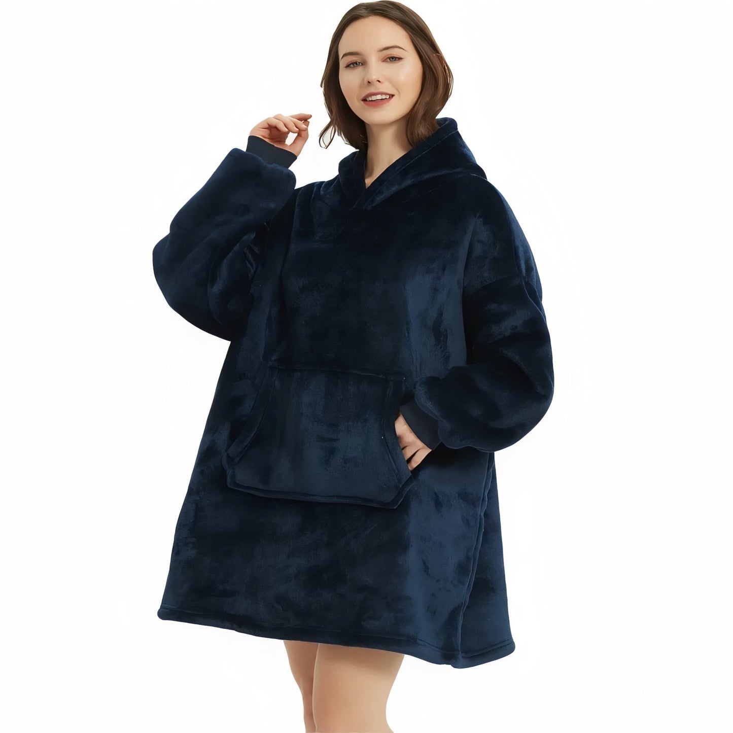 Sweat à Capuche Polaire Femme Bleu Nuit