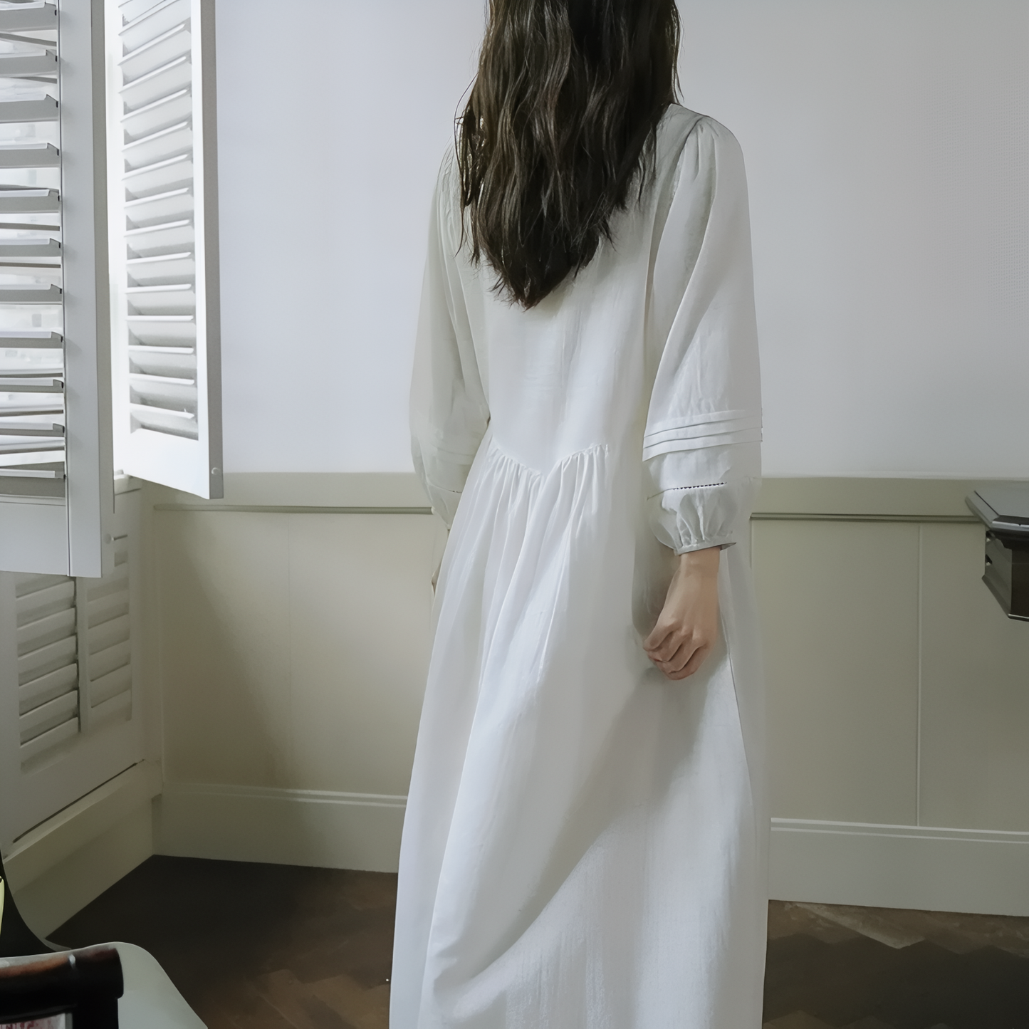 Chemise de Nuit Femme Longue Coton