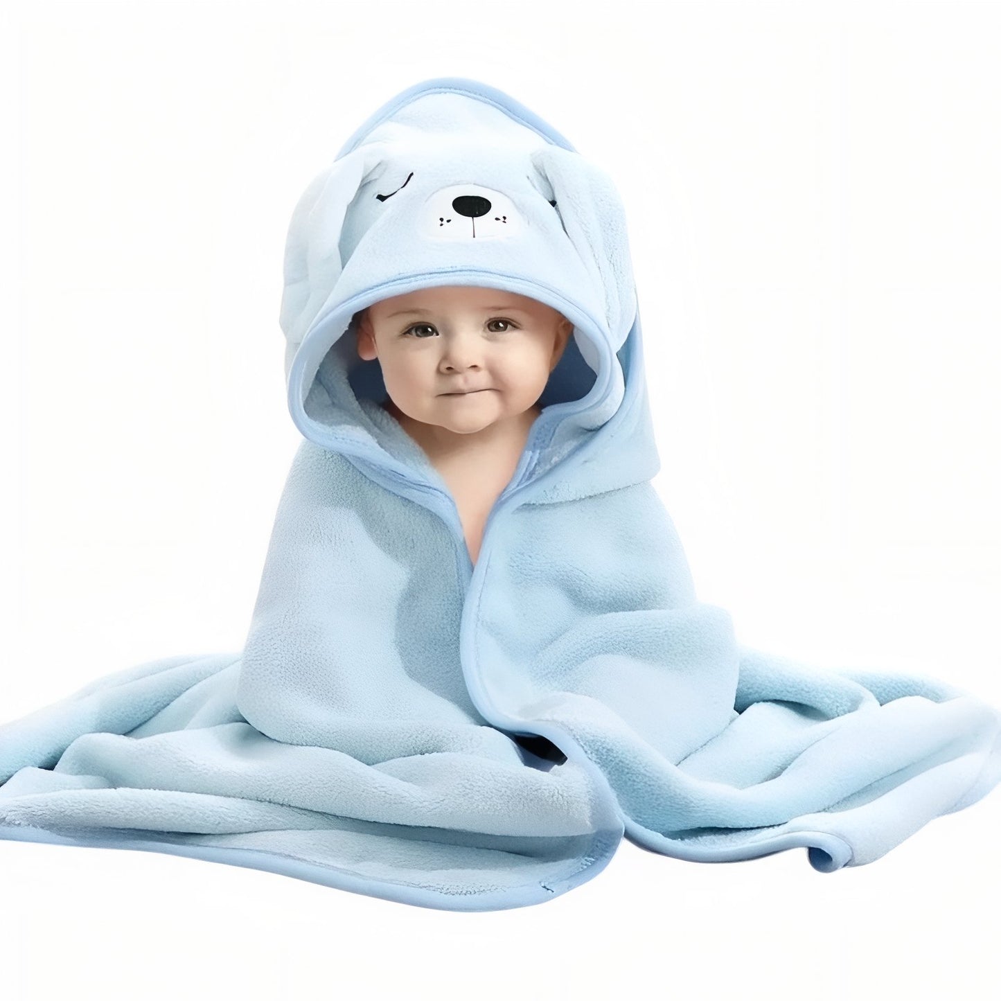 Sortie de Bain avec Capuche Bébé Bleu Clair