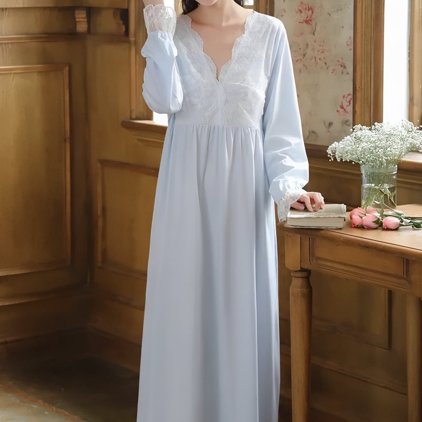 Robe de Nuit Dentelle Longue