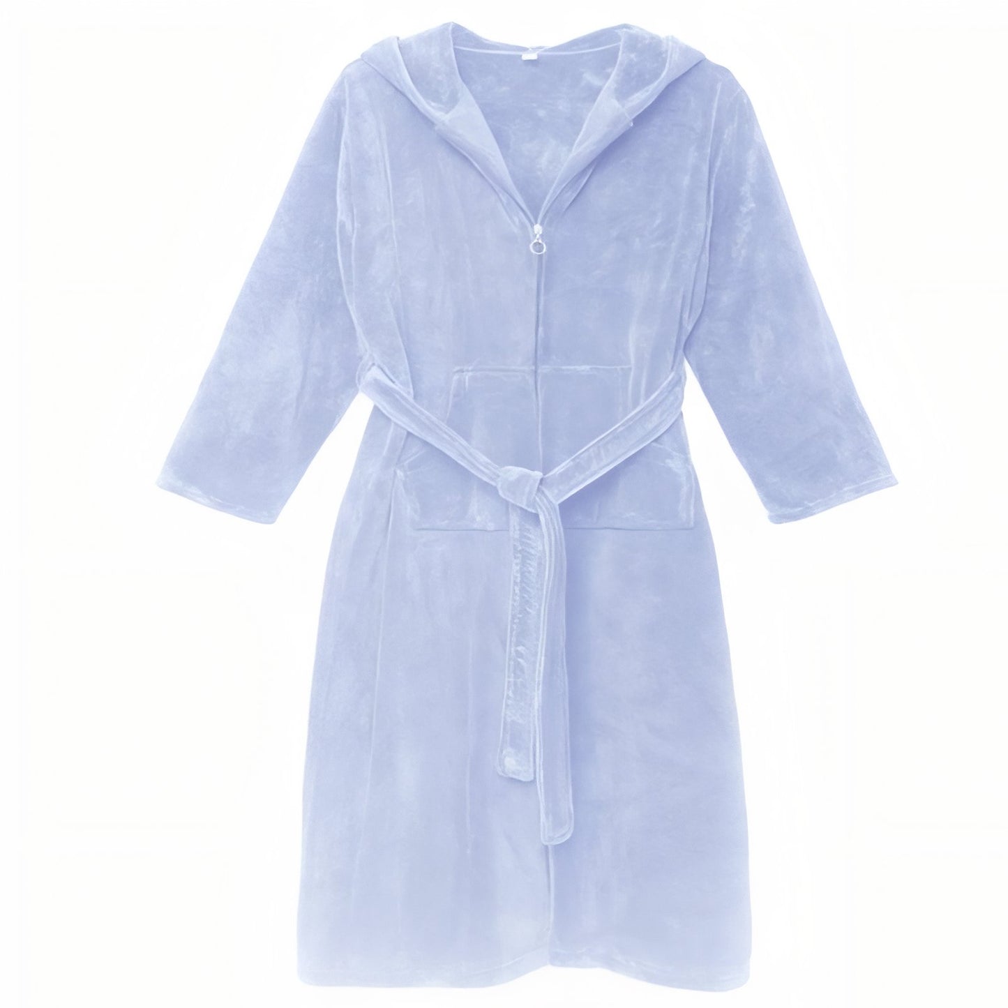 Peignoir de Bain Eponge Femme avec Capuche Bleu Pâle M