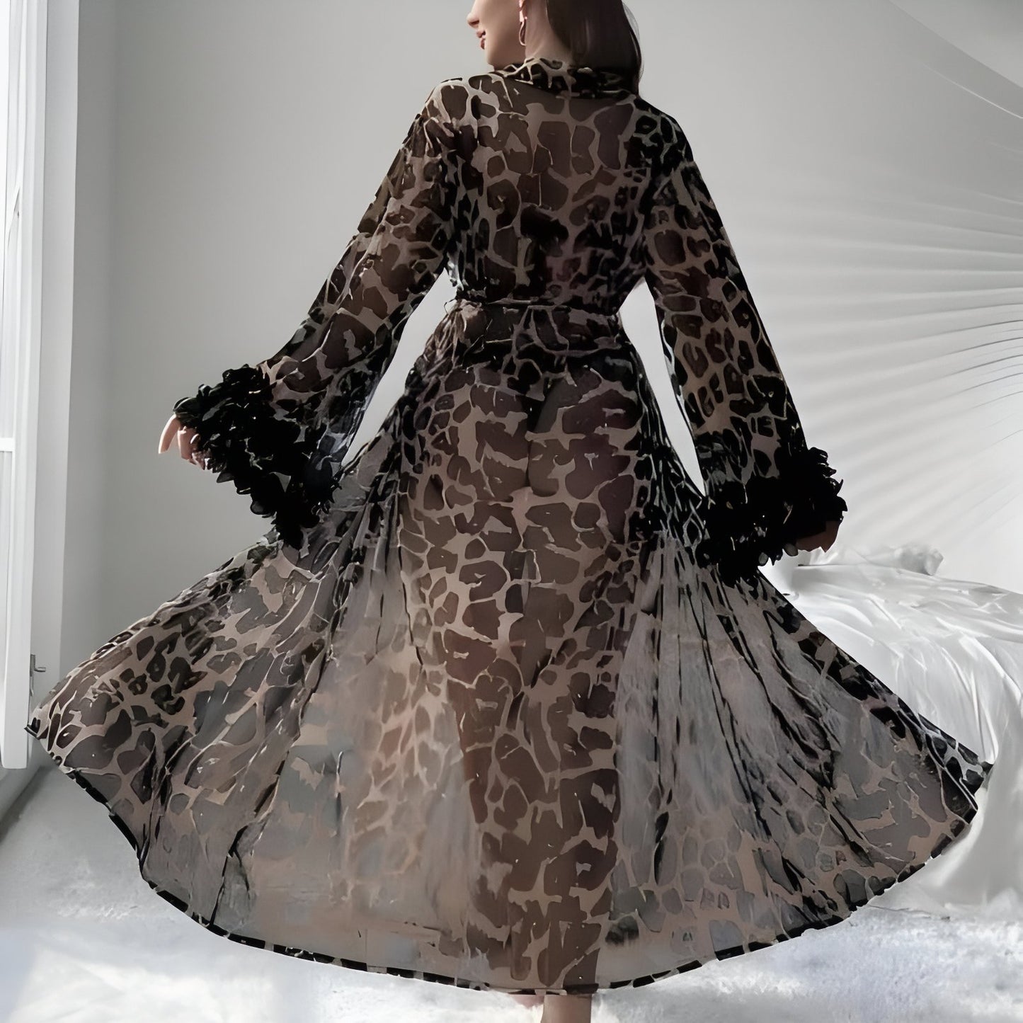 Robe de Chambre Léopard Femme