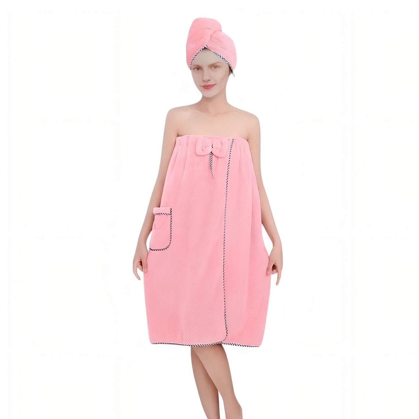 Robe de Bain Eponge Rose Poudré Taille unique - 150x88cm