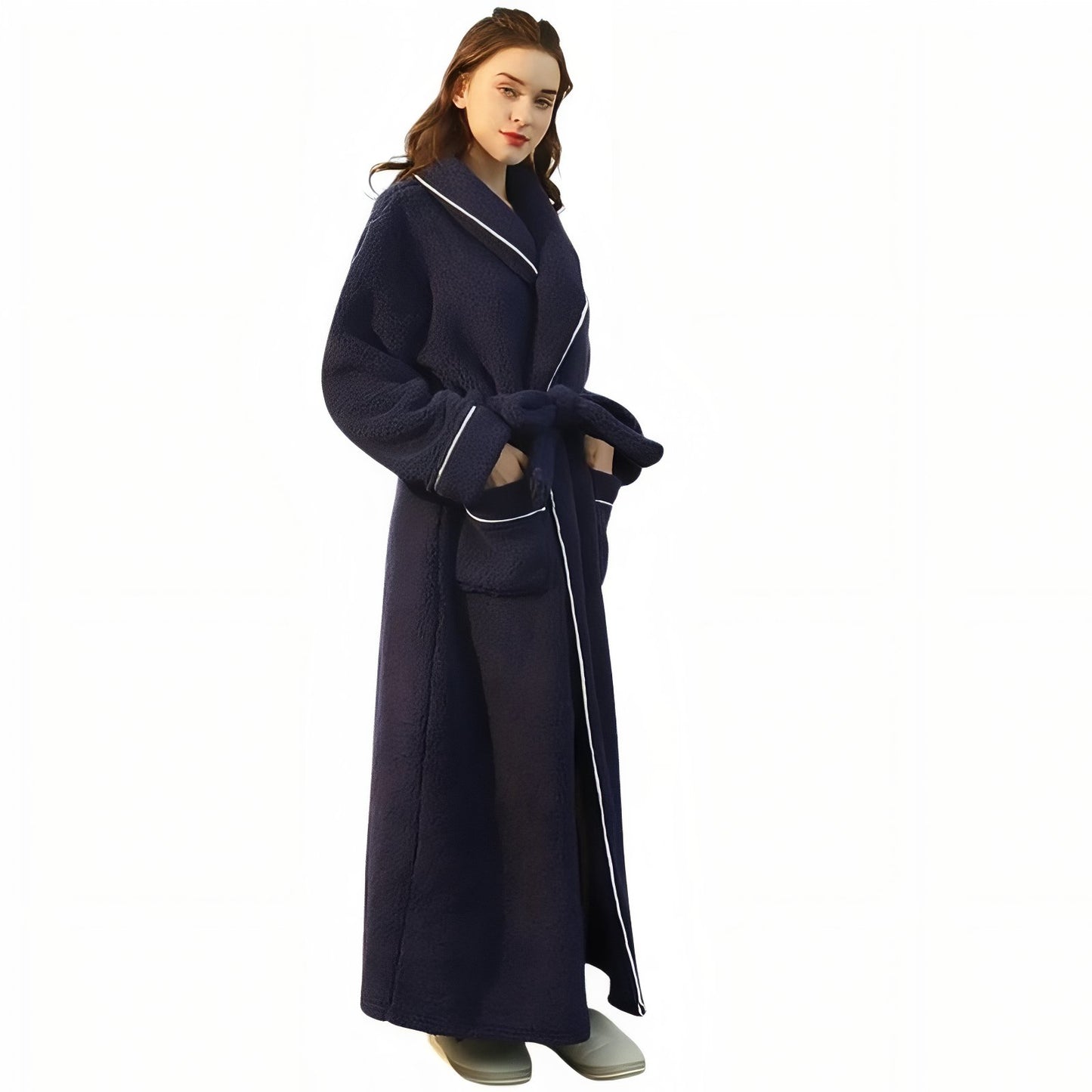 Peignoir Homme et Femme Assortis Bleu Marine (Femme) M