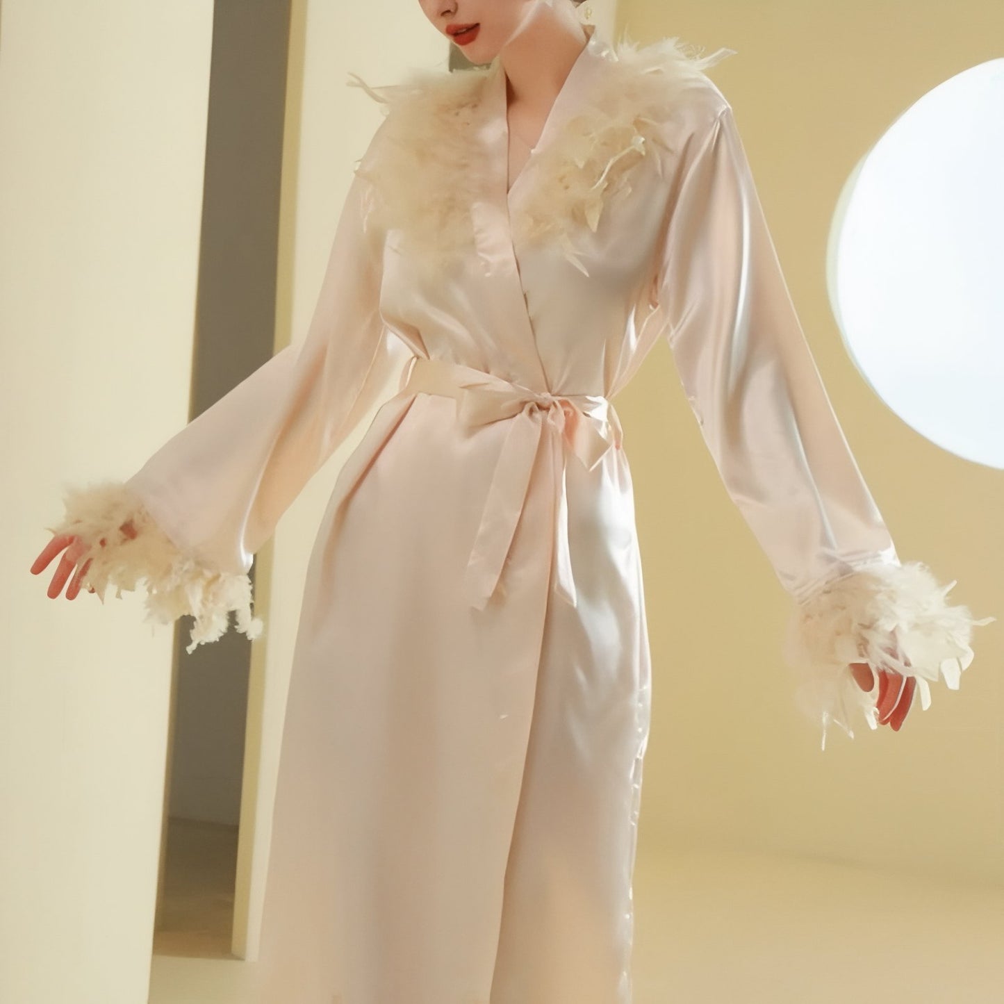 Peignoir Satin Plume