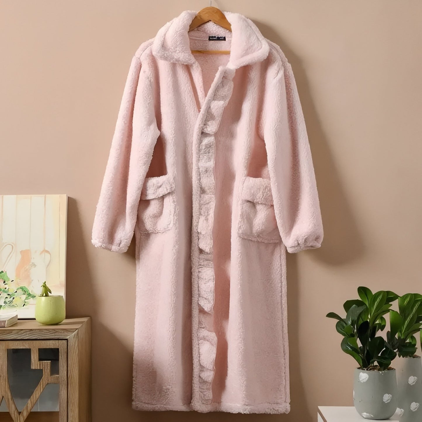 Robe de Chambre Polaire Boutonnée Femme