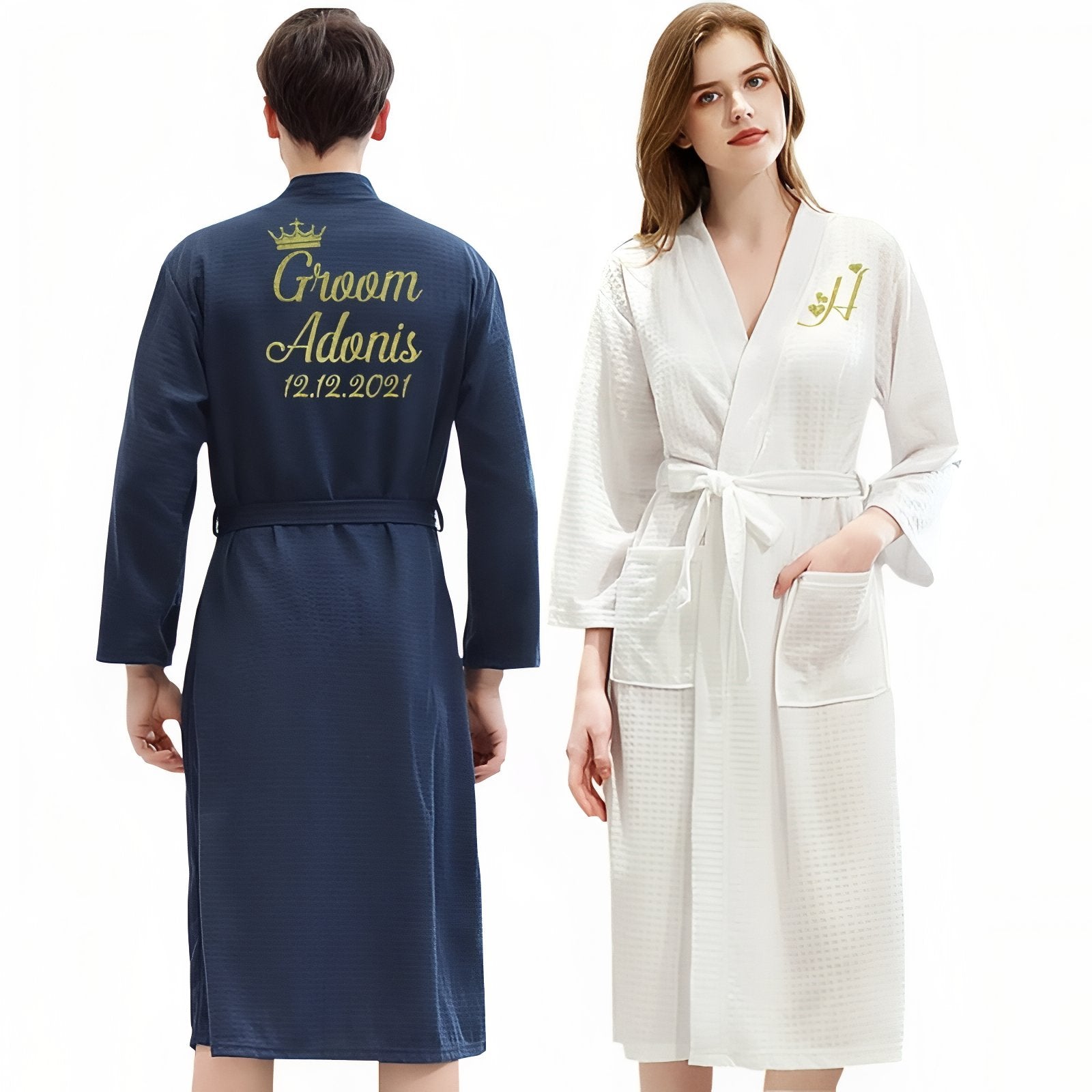 Personnalisé Couple Peignoir Personnalisé Peignoir Broderie