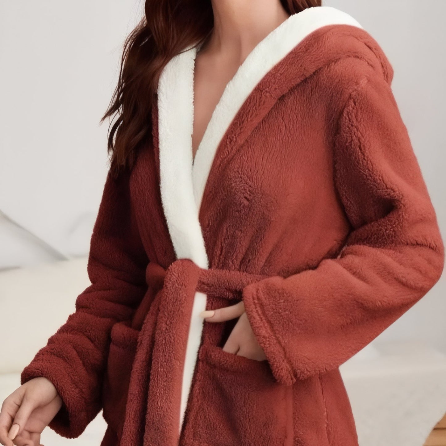 Peignoir Capuche Polaire Femme