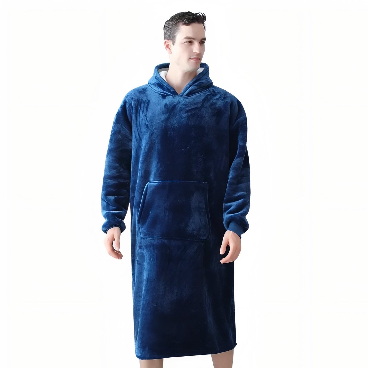 Sweat Plaid Long Bleu Nuit (Homme) M