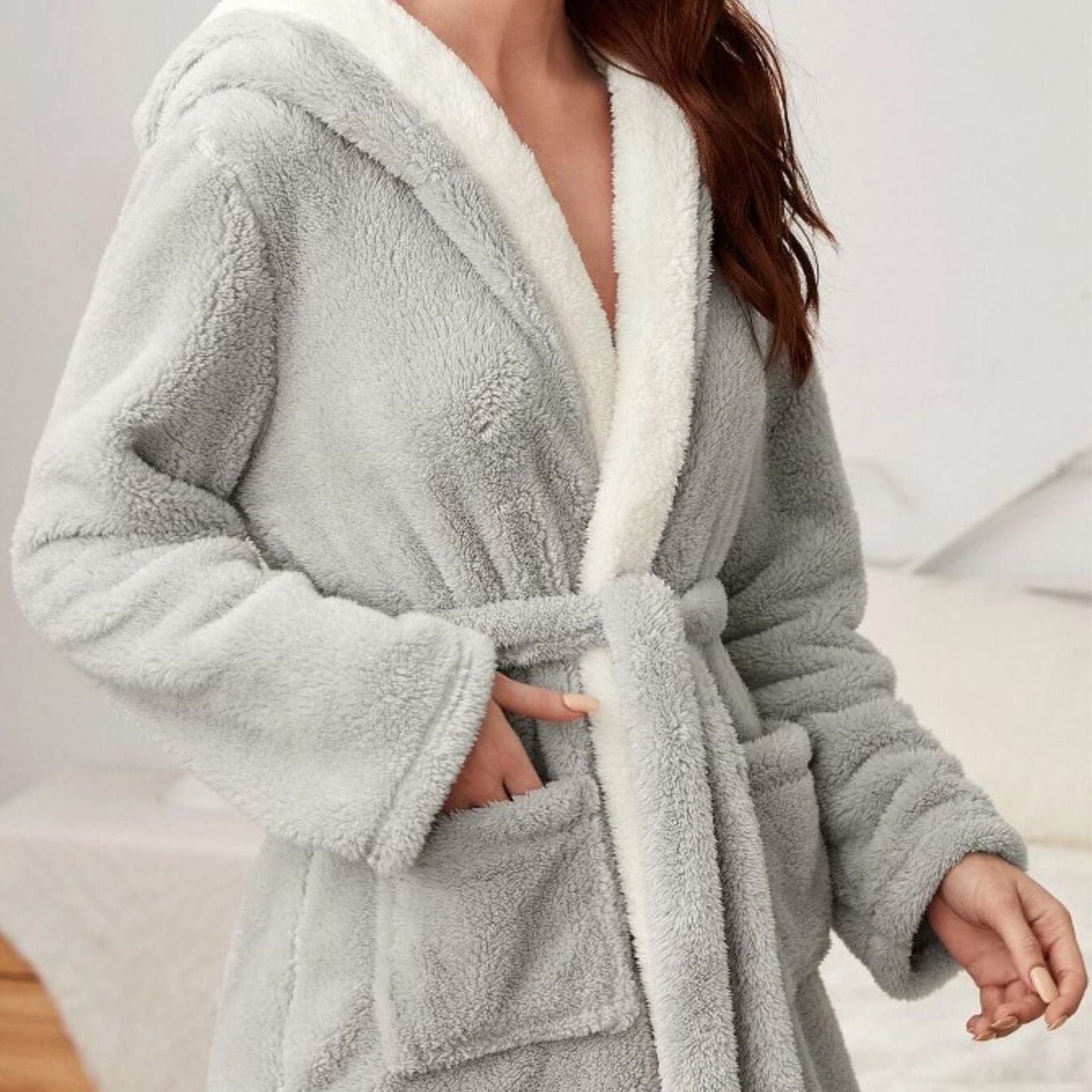 Peignoir Capuche Polaire Femme