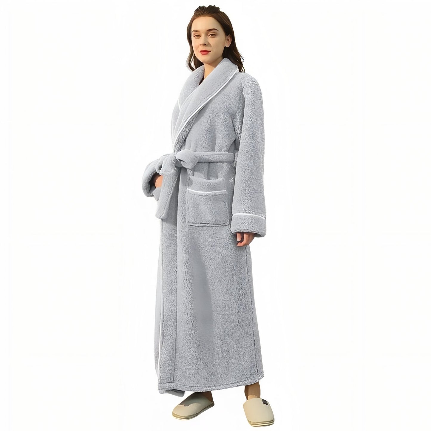 Peignoir Homme et Femme Assortis Gris Clair (Femme) M
